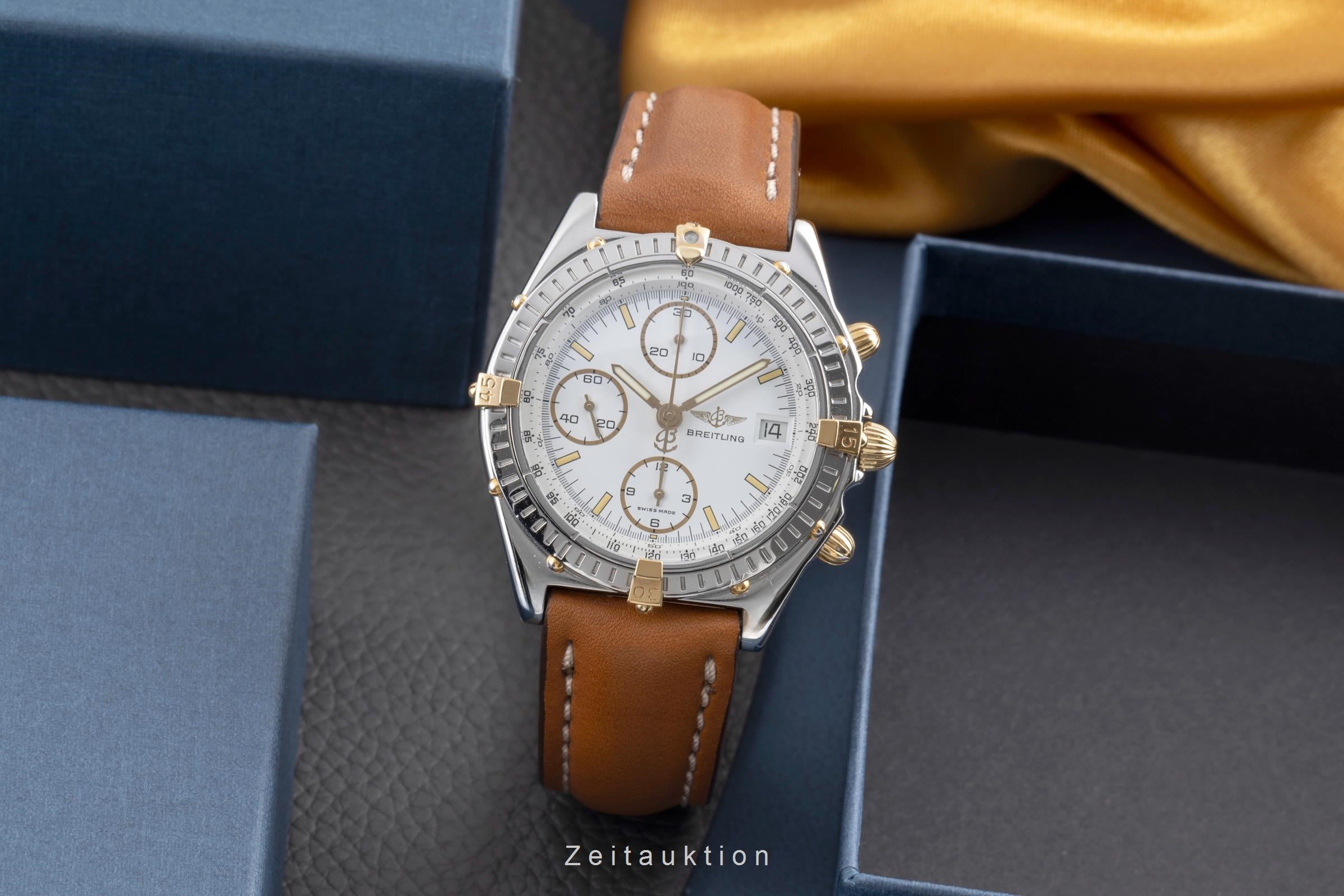 Breitling Chronomat chronograph gilt / steel automatic men's watch B13050  [2502247]