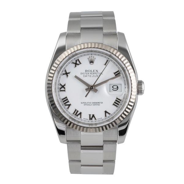 Rolex Datejust acciaio / oro bianco automatismo orologio da uomo 116234  [2502260]