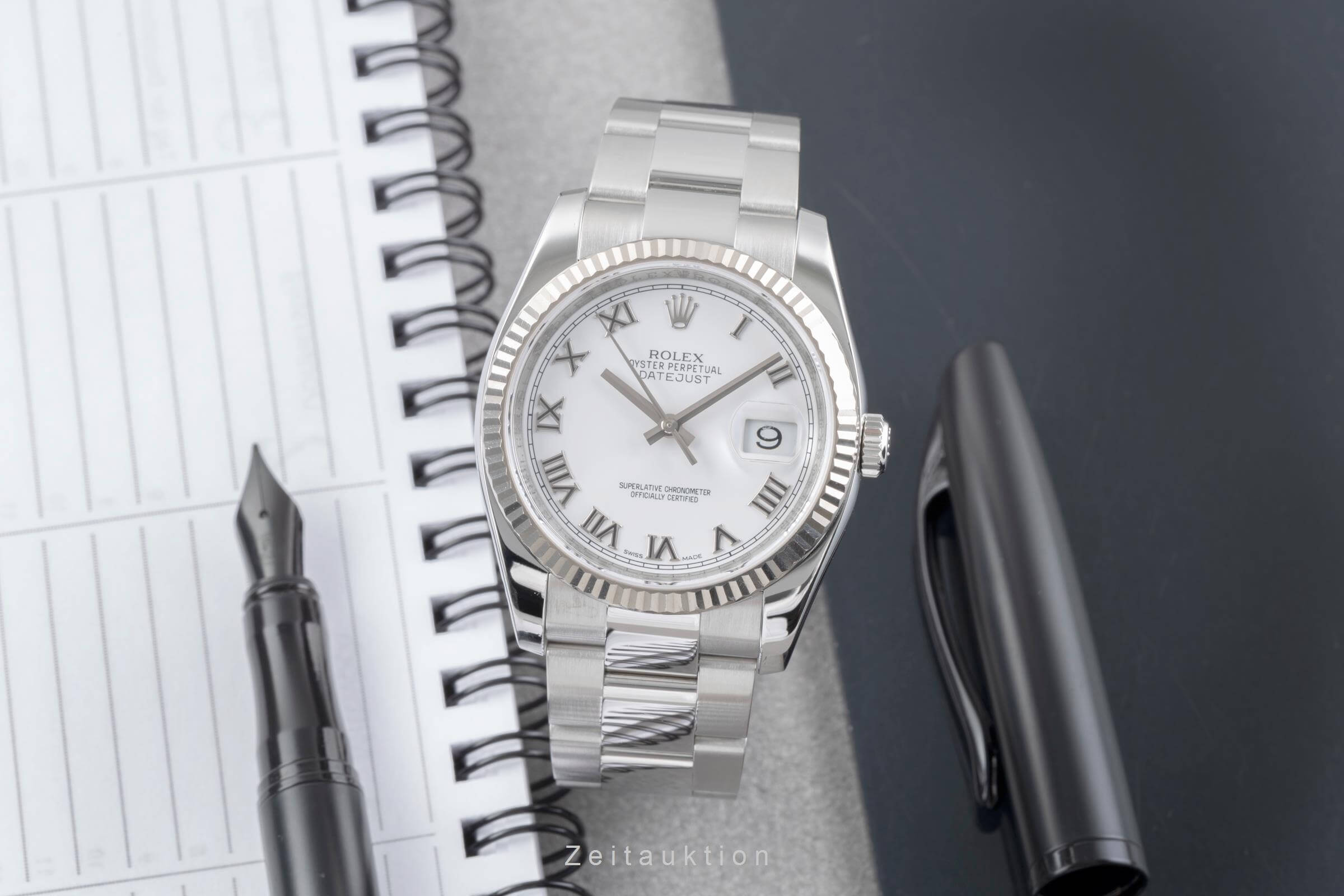 Rolex Datejust acciaio / oro bianco automatismo orologio da uomo 116234  [2502260]