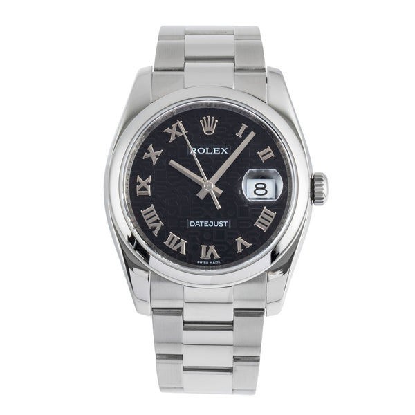 Rolex Datejust 36 Black Computer Dial Oyster Stahl Automatik Herren Ref. 116200  [2502267]