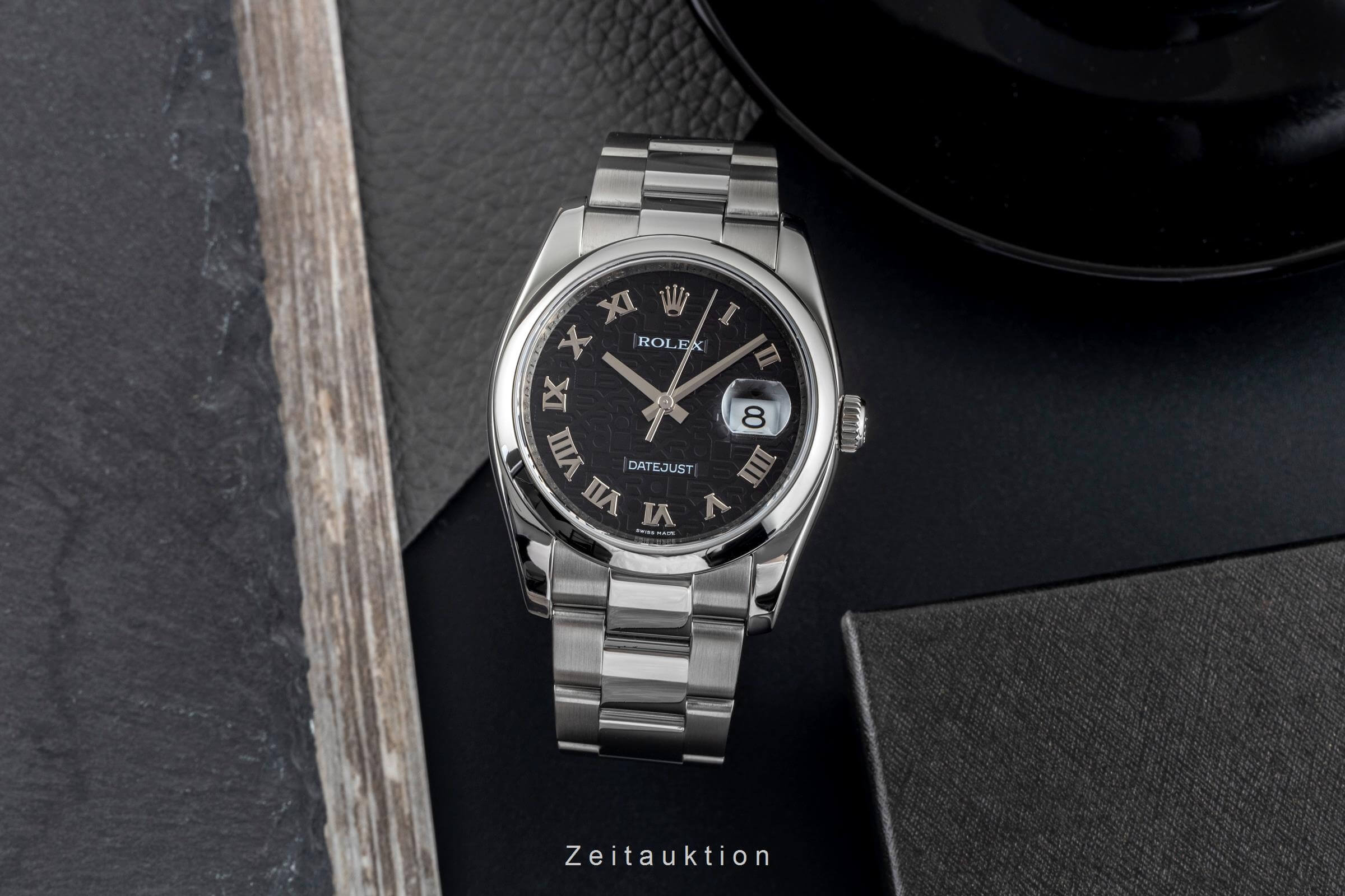 Rolex Datejust 36 Black Computer Dial Oyster Stahl Automatik Herren Ref. 116200  [2502267]