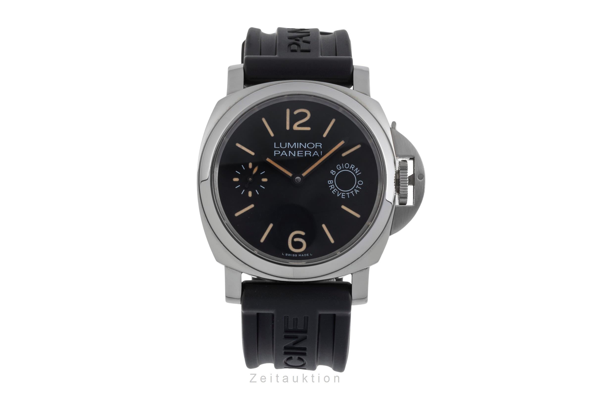 Panerai Luminor Marina 8 Days Stahl Handaufzug Herrenuhr Ref. PAM00590 Papiere  [2502287]