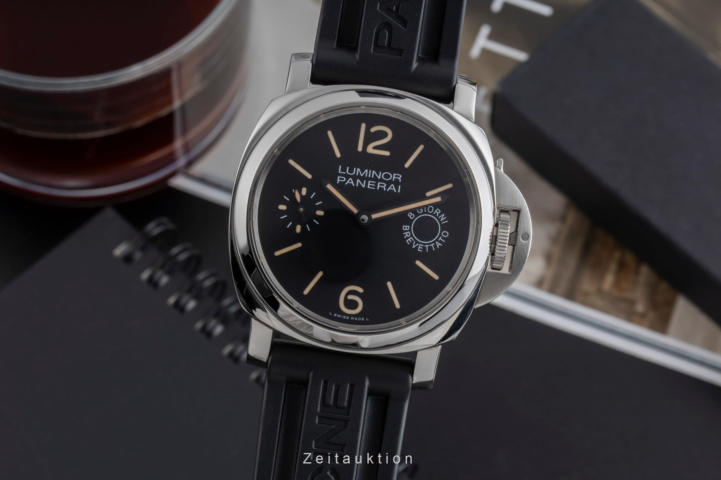Panerai Luminor Marina 8 Days Stahl Handaufzug Herrenuhr Ref. PAM00590 Papiere  [2502287]