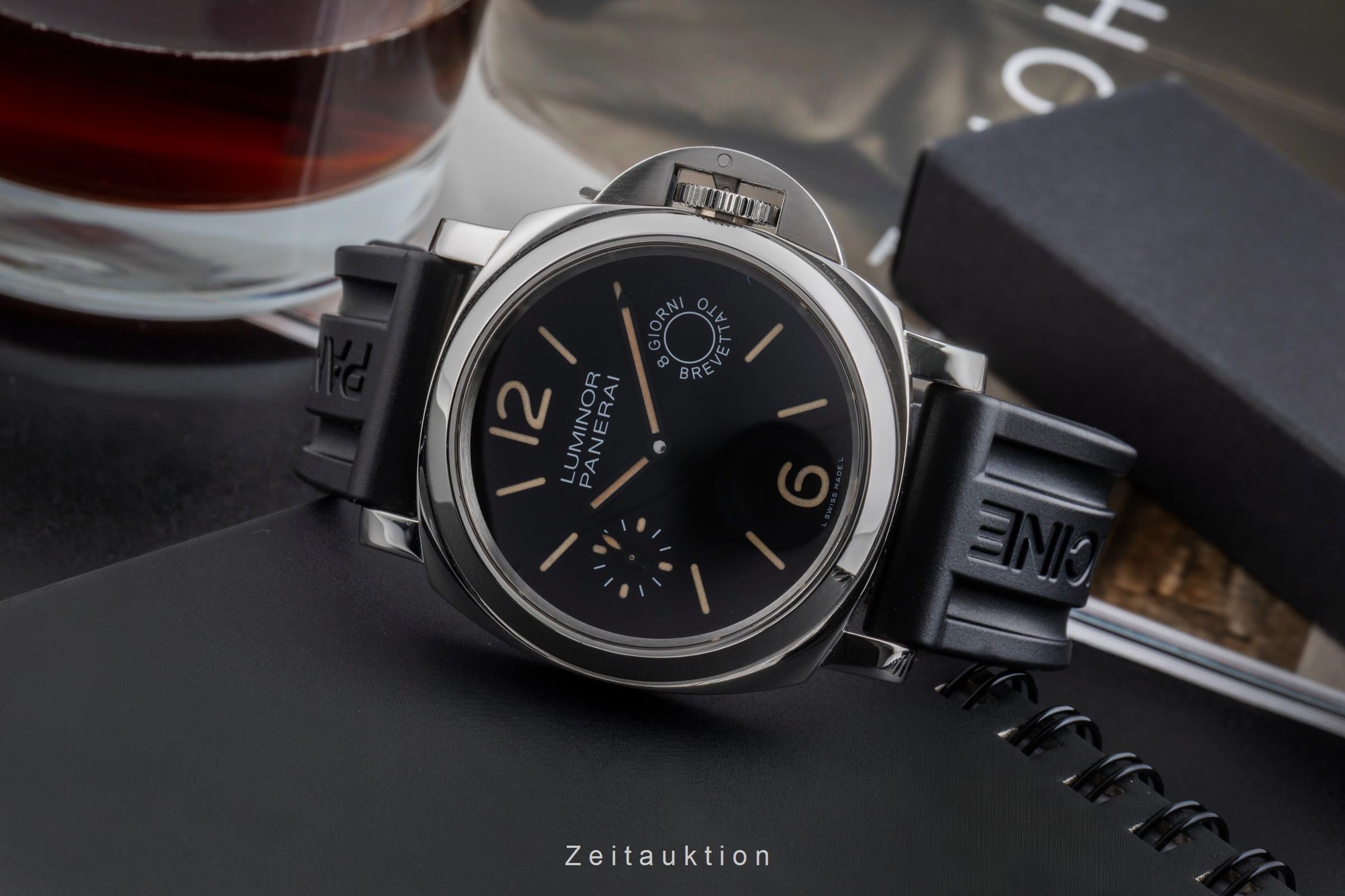 Panerai Luminor Marina 8 Days Stahl Handaufzug Herrenuhr Ref. PAM00590 Papiere  [2502287]