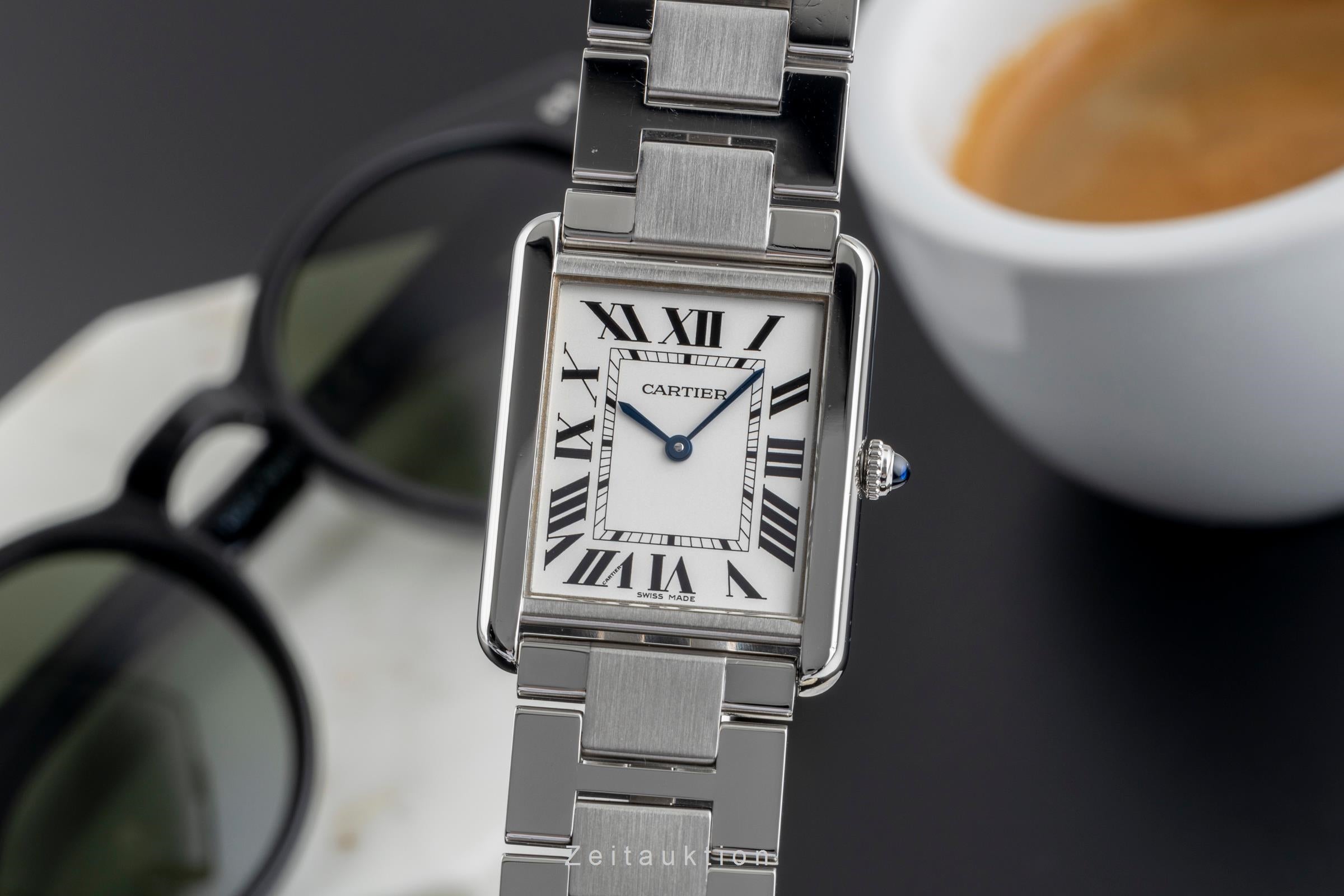 Cartier Tank Solo Edelstahl Quarz Size Large / XLarge Herrenuhr Ref. W5200003  [2502289]