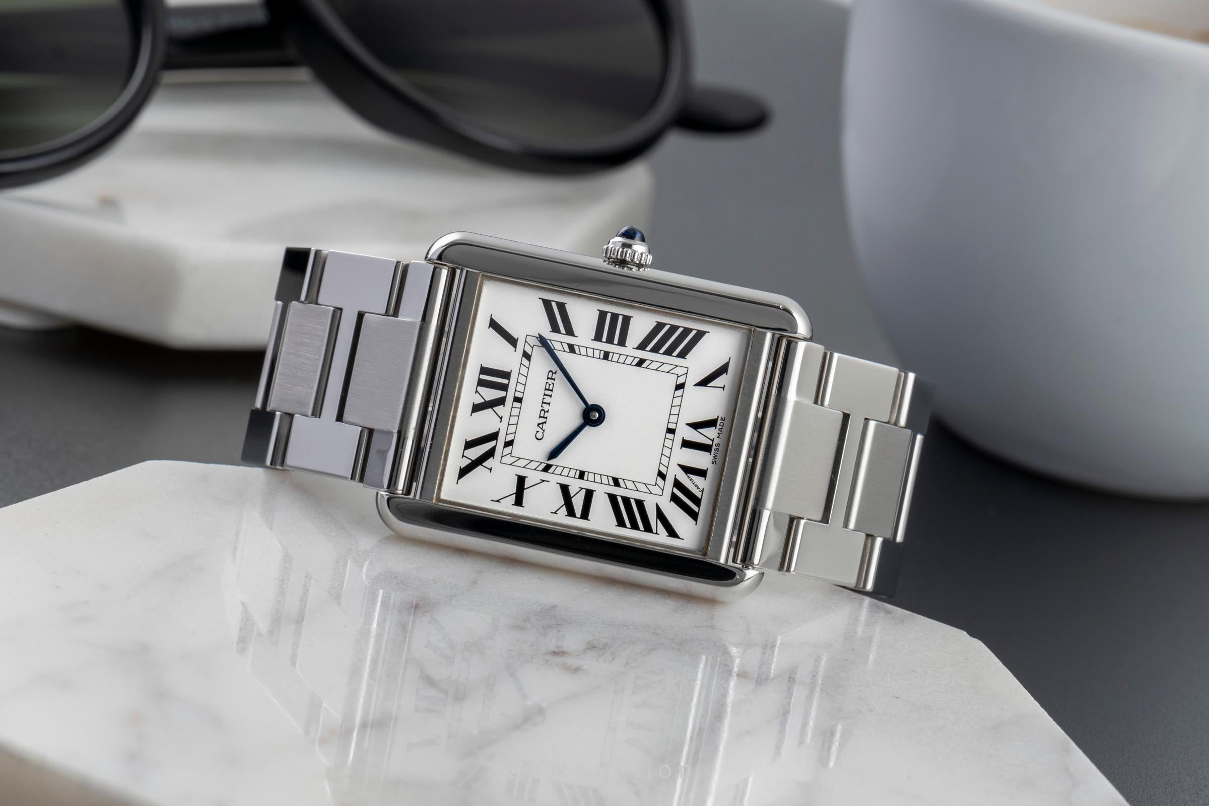 Cartier Tank Solo Edelstahl Quarz Size Large / XLarge Herrenuhr Ref. W5200003  [2502289]