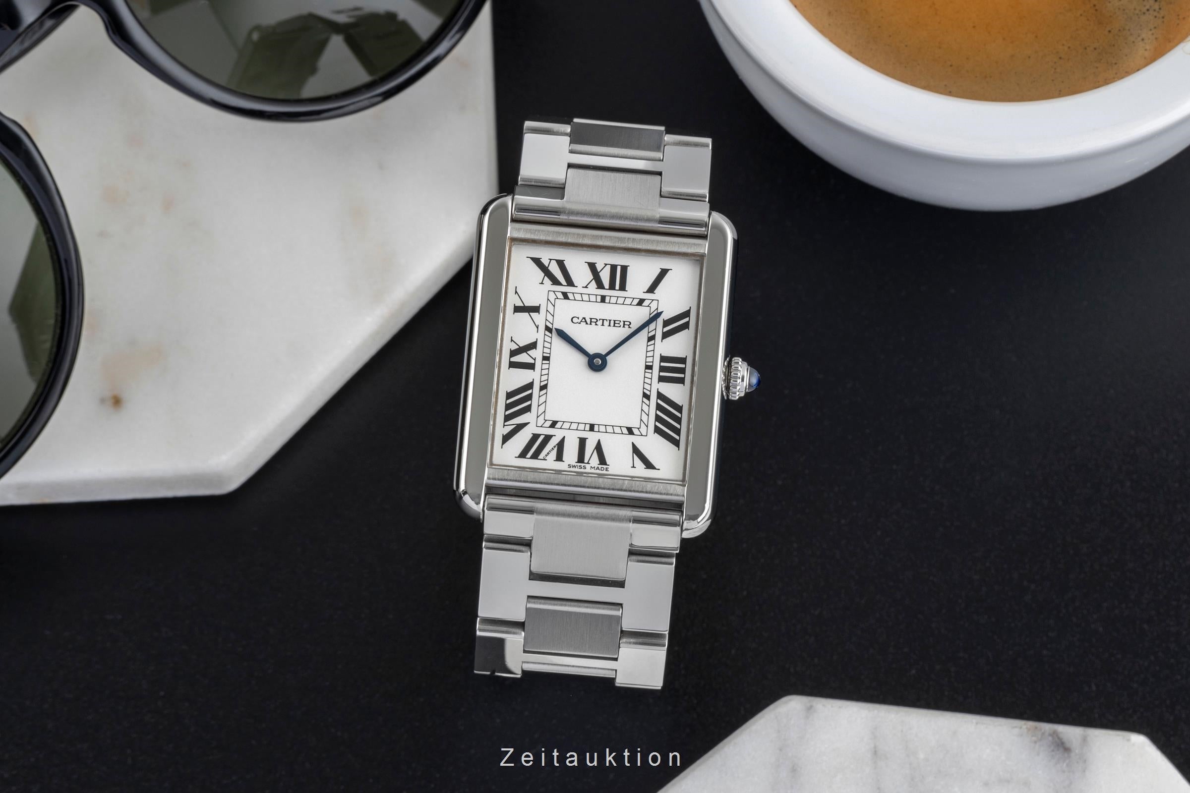 Cartier Tank Solo Edelstahl Quarz Size Large / XLarge Herrenuhr Ref. W5200003  [2502289]