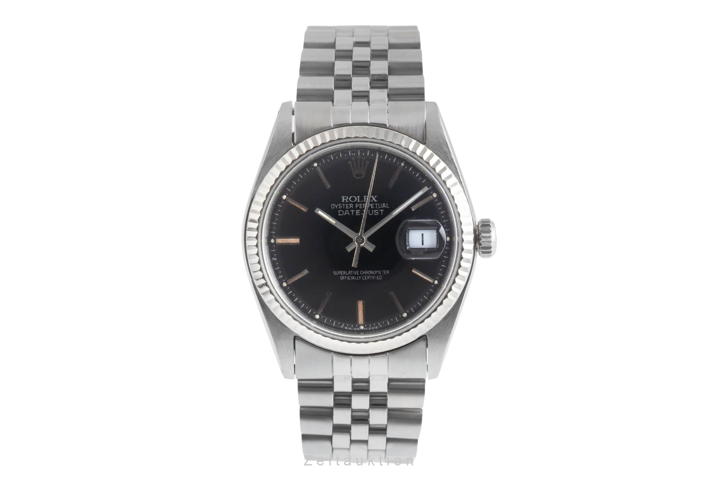 Rolex Datejust acier / or blanc automatique montre pour hommes 1601 Vintage  [2502307]