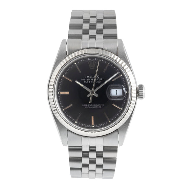 Rolex Datejust acier / or blanc automatique montre pour hommes 1601 Vintage  [2502307]