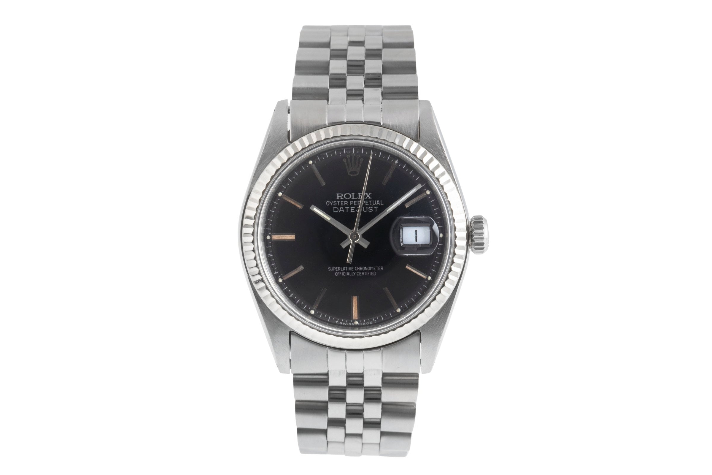 Rolex Datejust acero / oro blanco automático reloj para caballeros 1601 Vintage  [2502307]