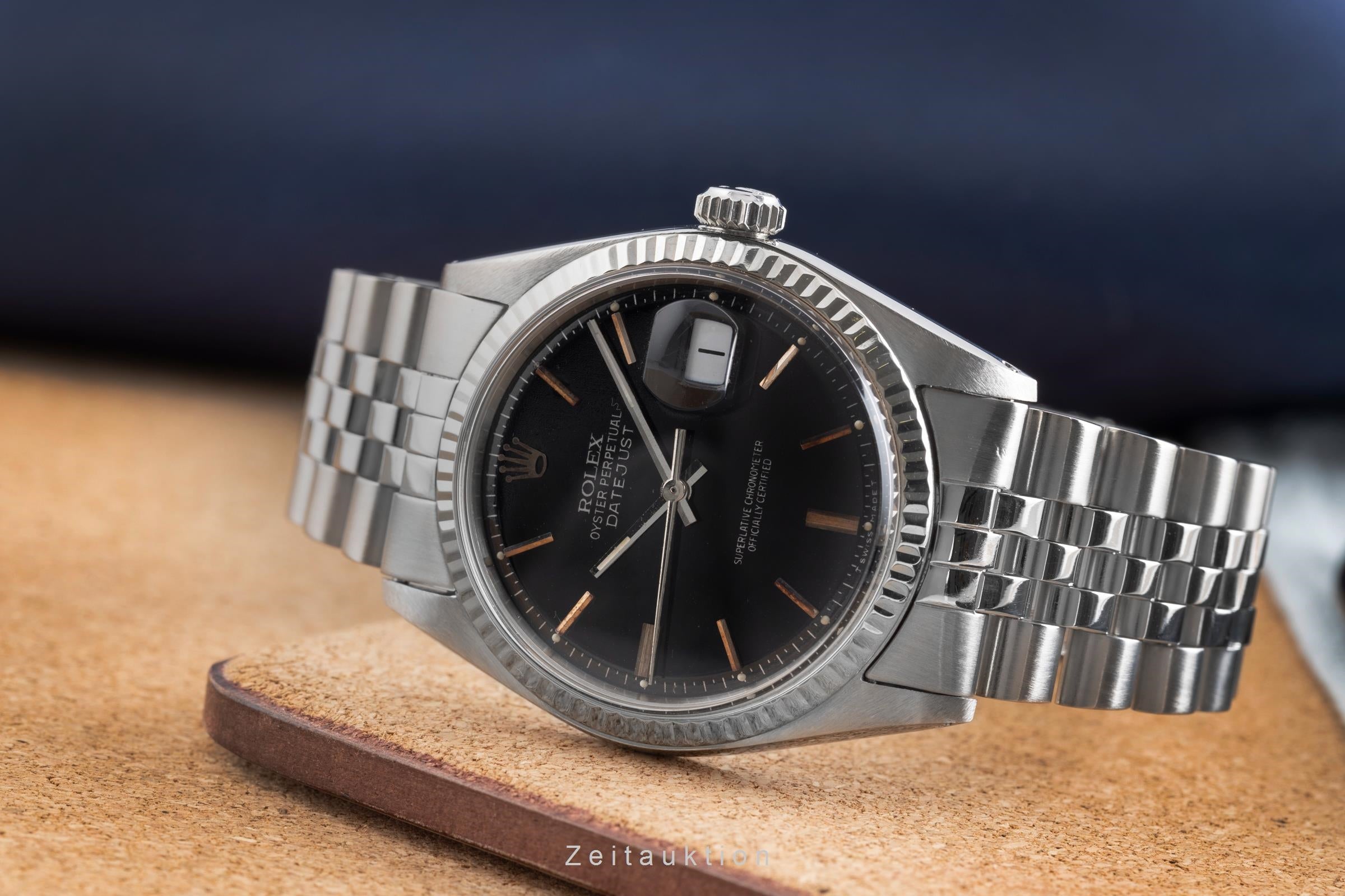 Rolex Datejust acier / or blanc automatique montre pour hommes 1601 Vintage  [2502307]