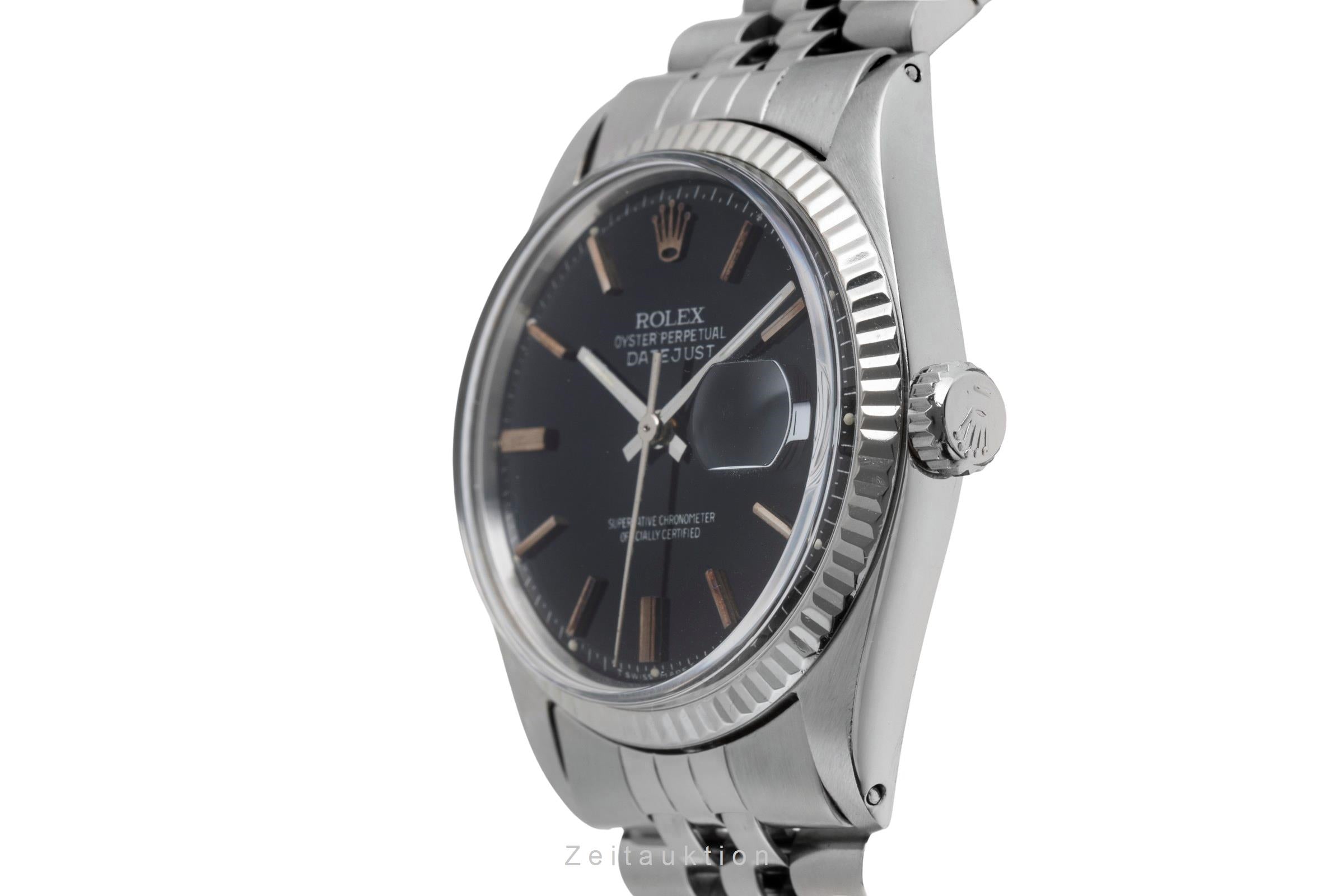 Rolex Datejust acier / or blanc automatique montre pour hommes 1601 Vintage  [2502307]