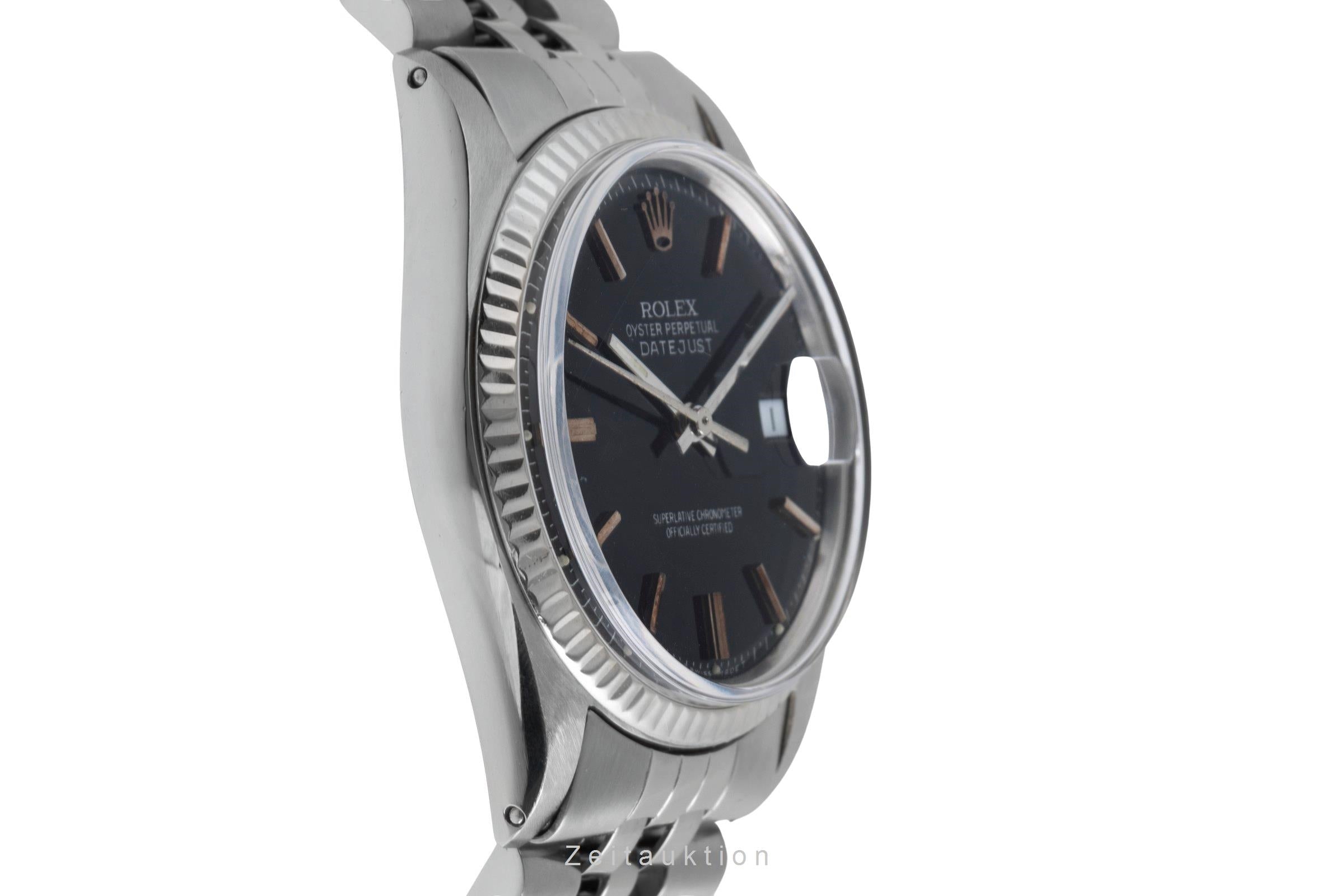 Rolex Datejust acier / or blanc automatique montre pour hommes 1601 Vintage  [2502307]