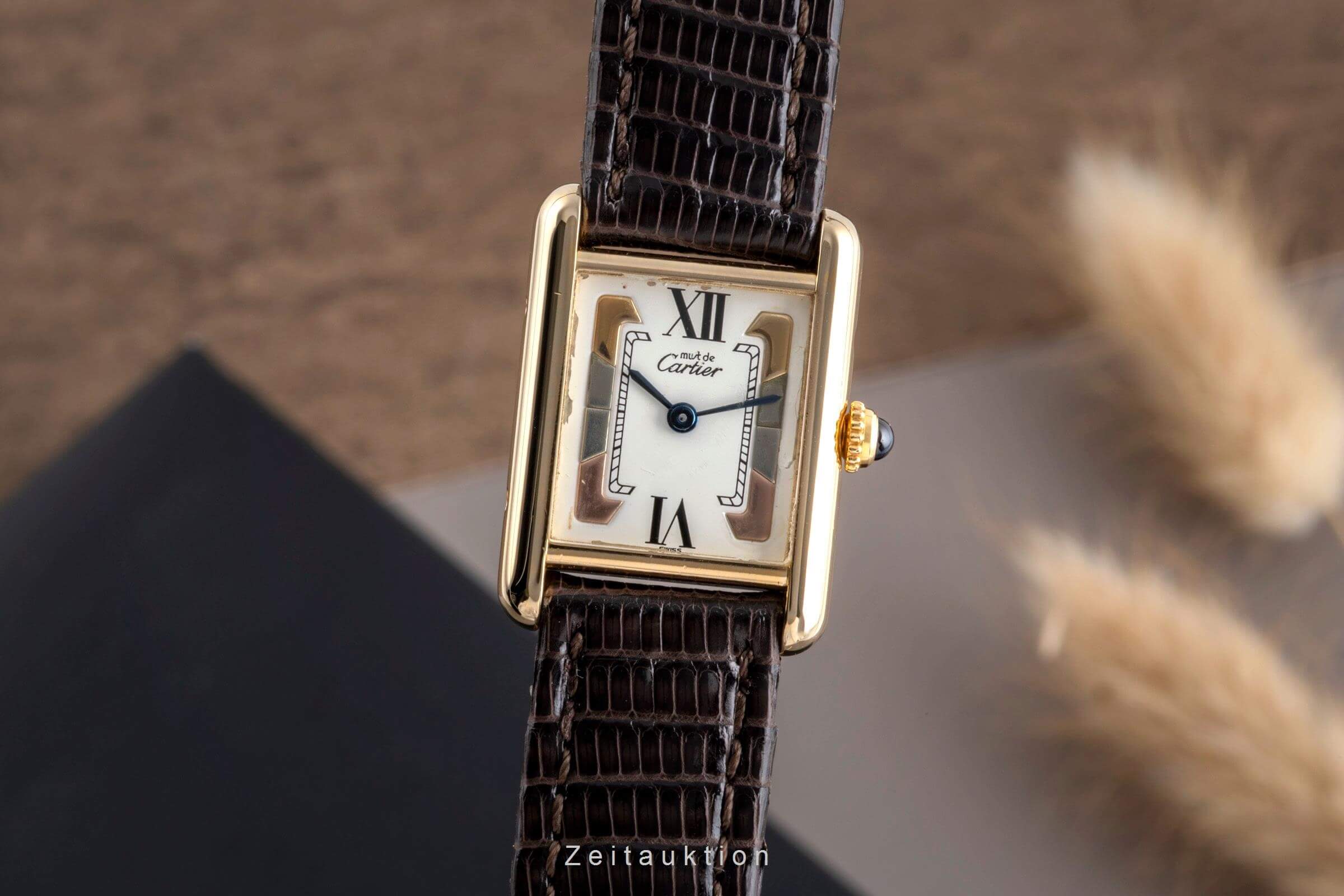 Cartier Tank argento dorato quarzo 057 W1006354 2502317