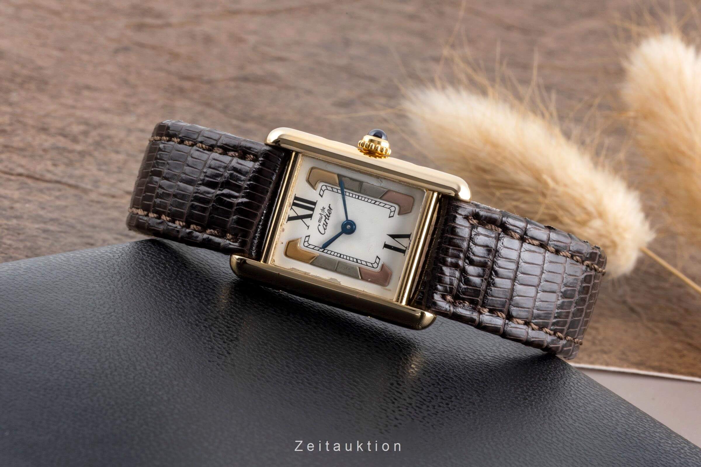 Cartier Tank plata banada en oro cuarzo reloj para damas  W1006354  [2502317]