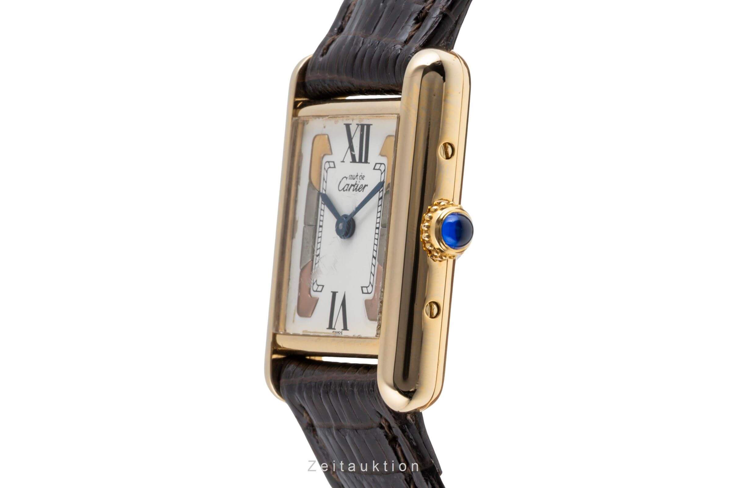 Cartier Tank plata banada en oro cuarzo reloj para damas  W1006354  [2502317]