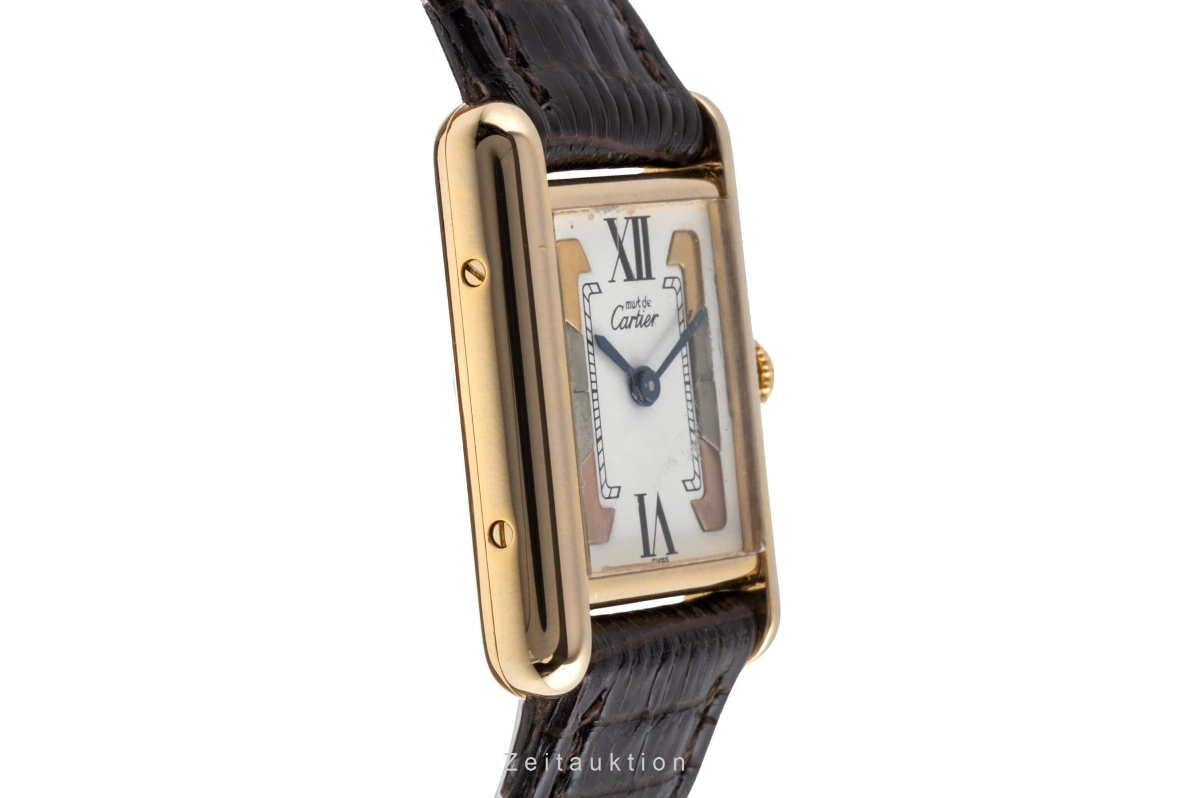 Cartier Tank plata banada en oro cuarzo reloj para damas  W1006354  [2502317]