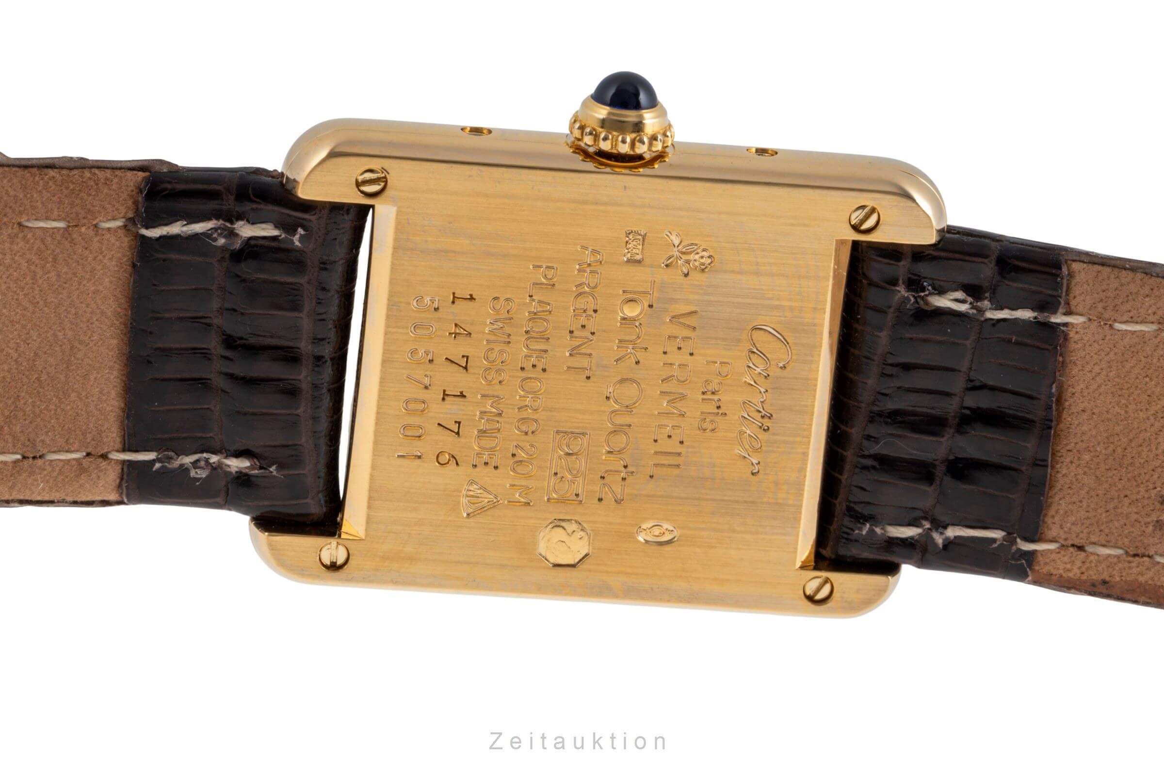 Cartier Tank plata banada en oro cuarzo reloj para damas  W1006354  [2502317]