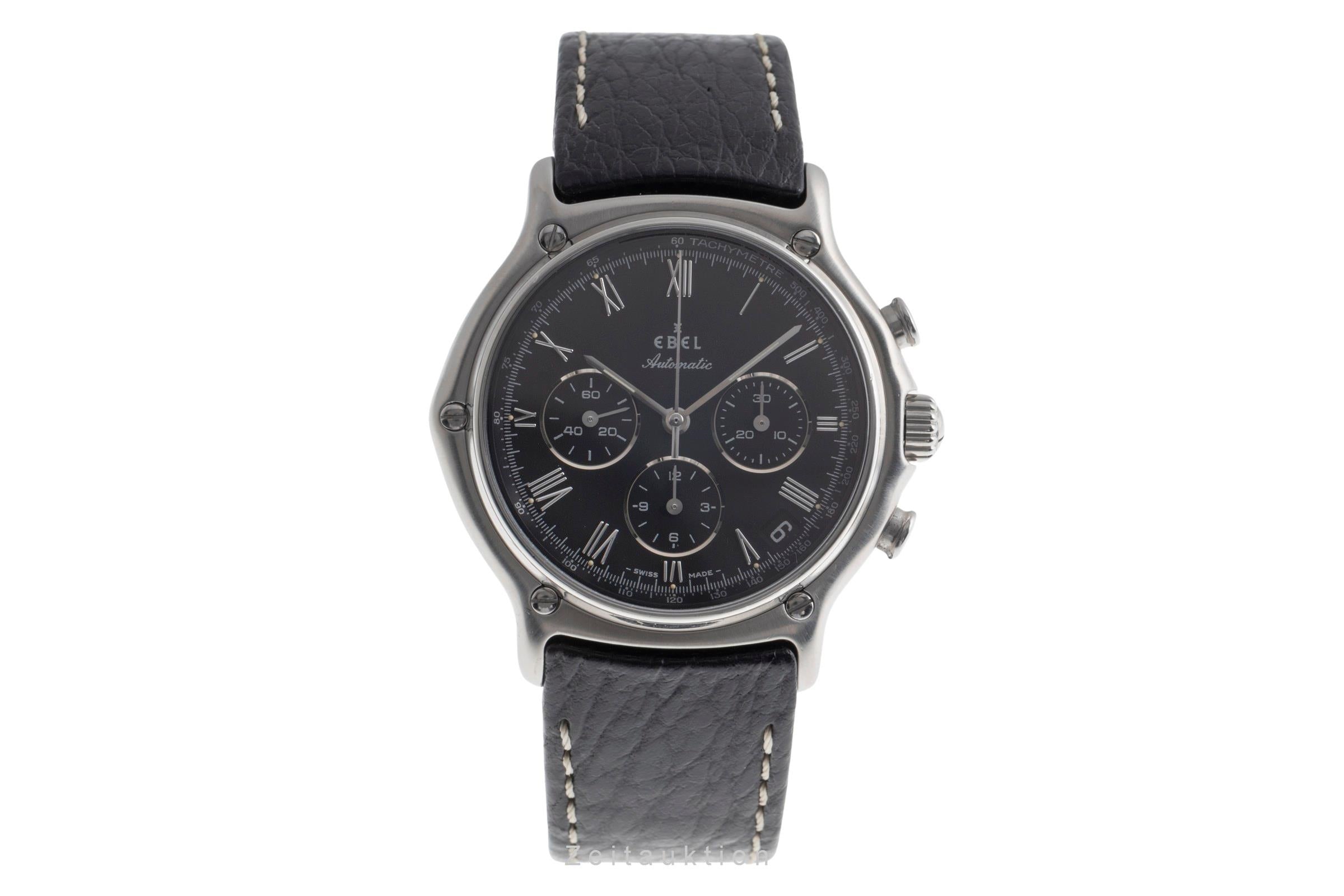 EBEL アナログ腕時計 ブラック Ebel 1911 chronograph steel automatic Kal. 134 Ref. 9134901 | 2502353