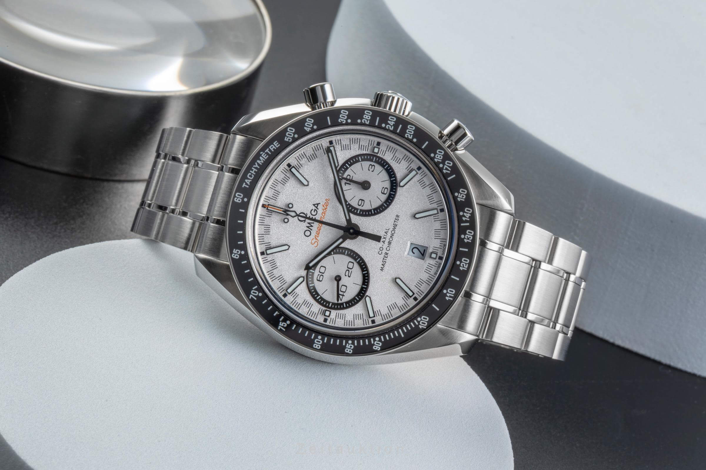 Omega Speedmaster Racing Co-Axial Stahl 329.30.44.51.04.001 B&P NP: 10400,- € [2502359]