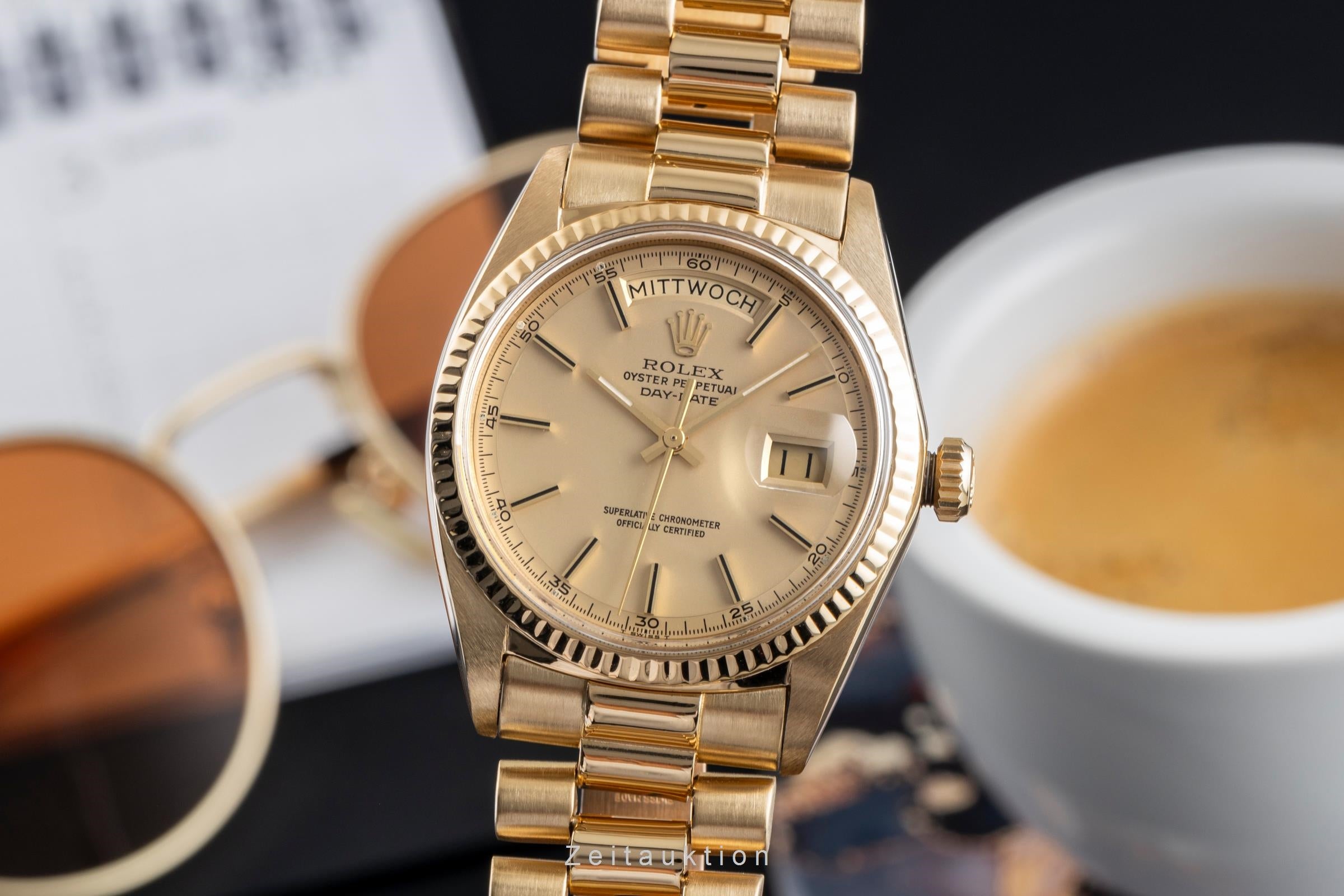 Rolex Day-Date oro 18 ct automatismo orologio da uomo 1803 Vintage  [2502376]