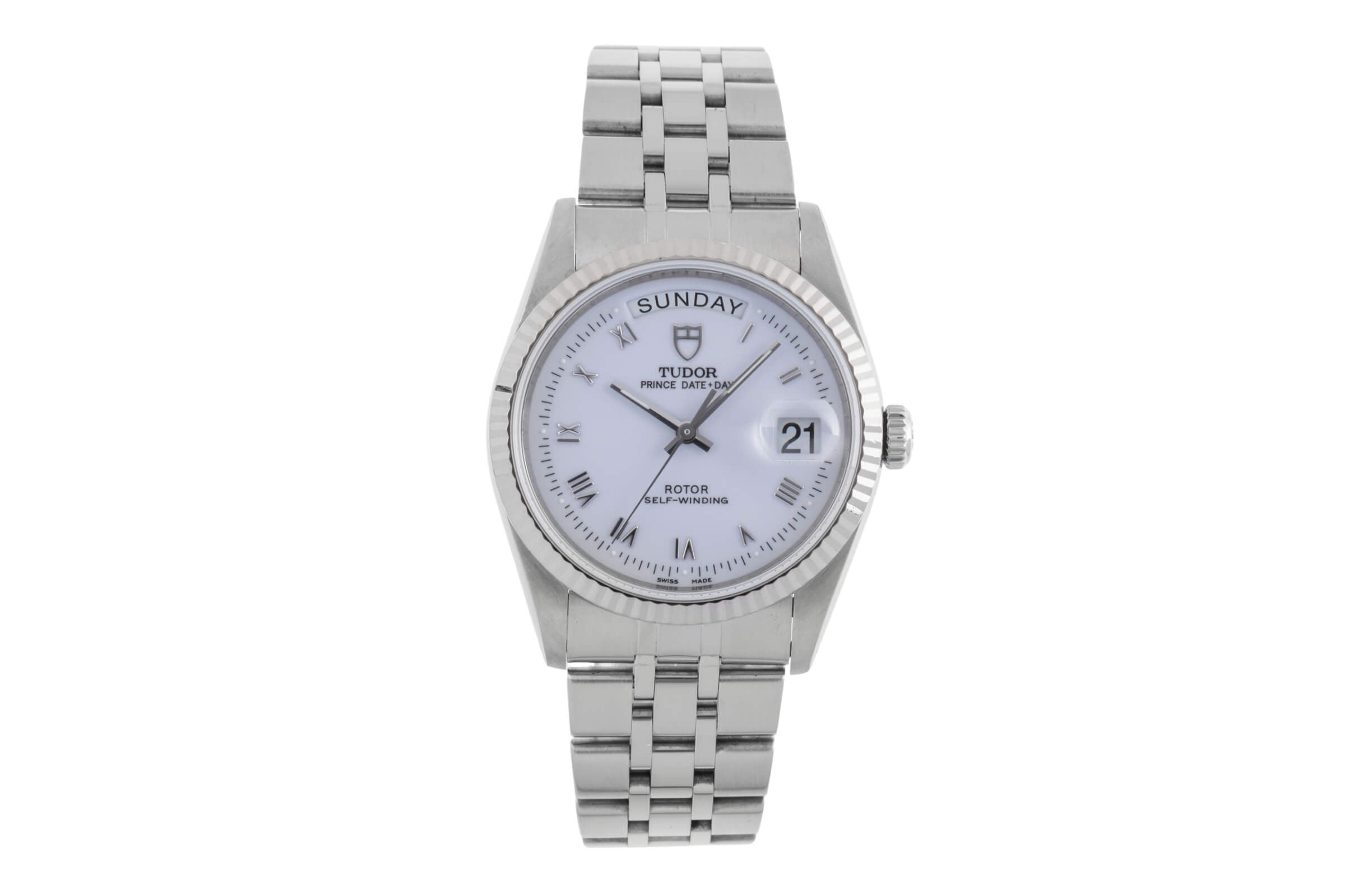 Tudor Date-Day acier or blanc automatique 76214 2502396