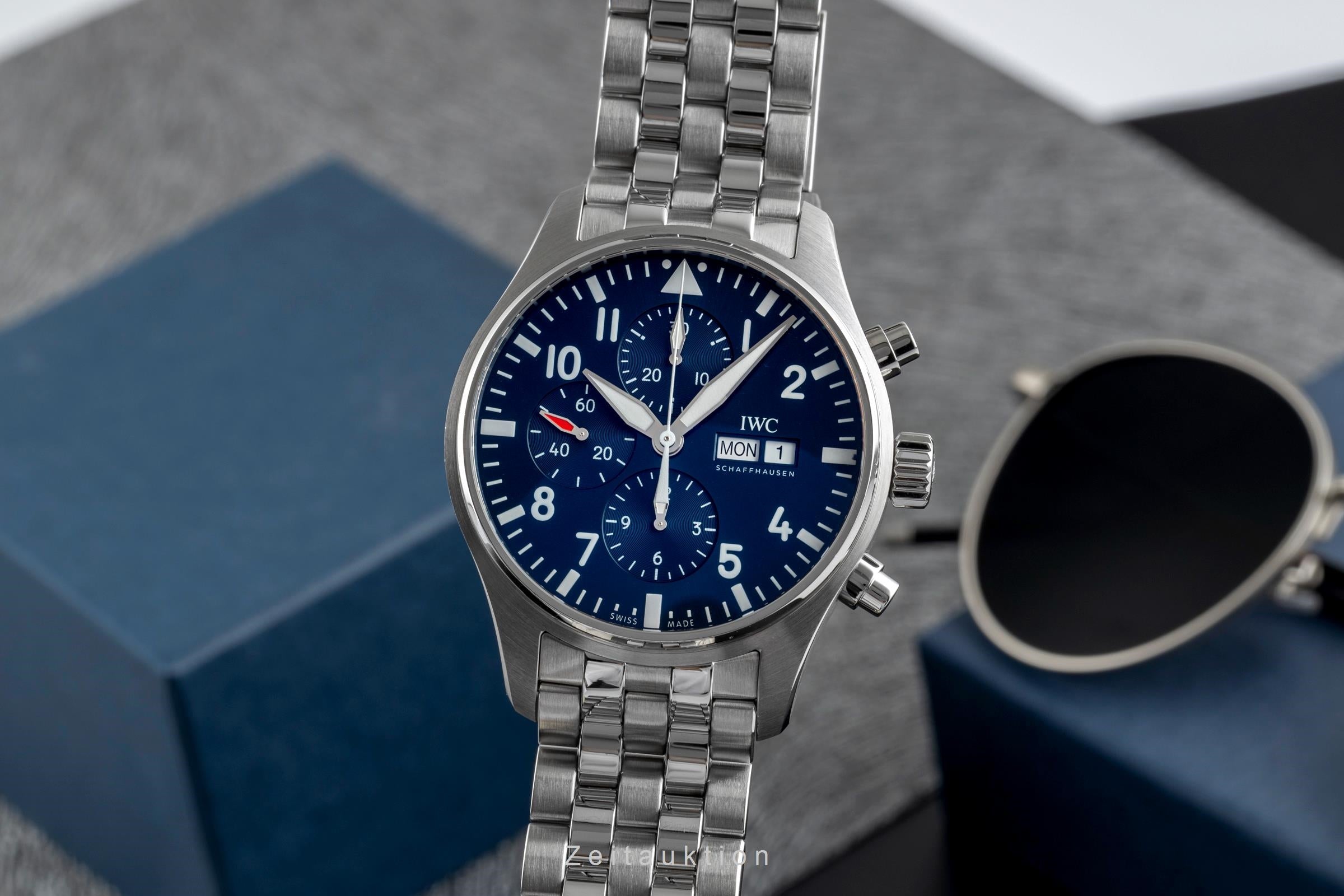 IWC Fliegerchronograph cronografo acciaio automatismo orologio da uomo LP: 9500EUR  [2502458]