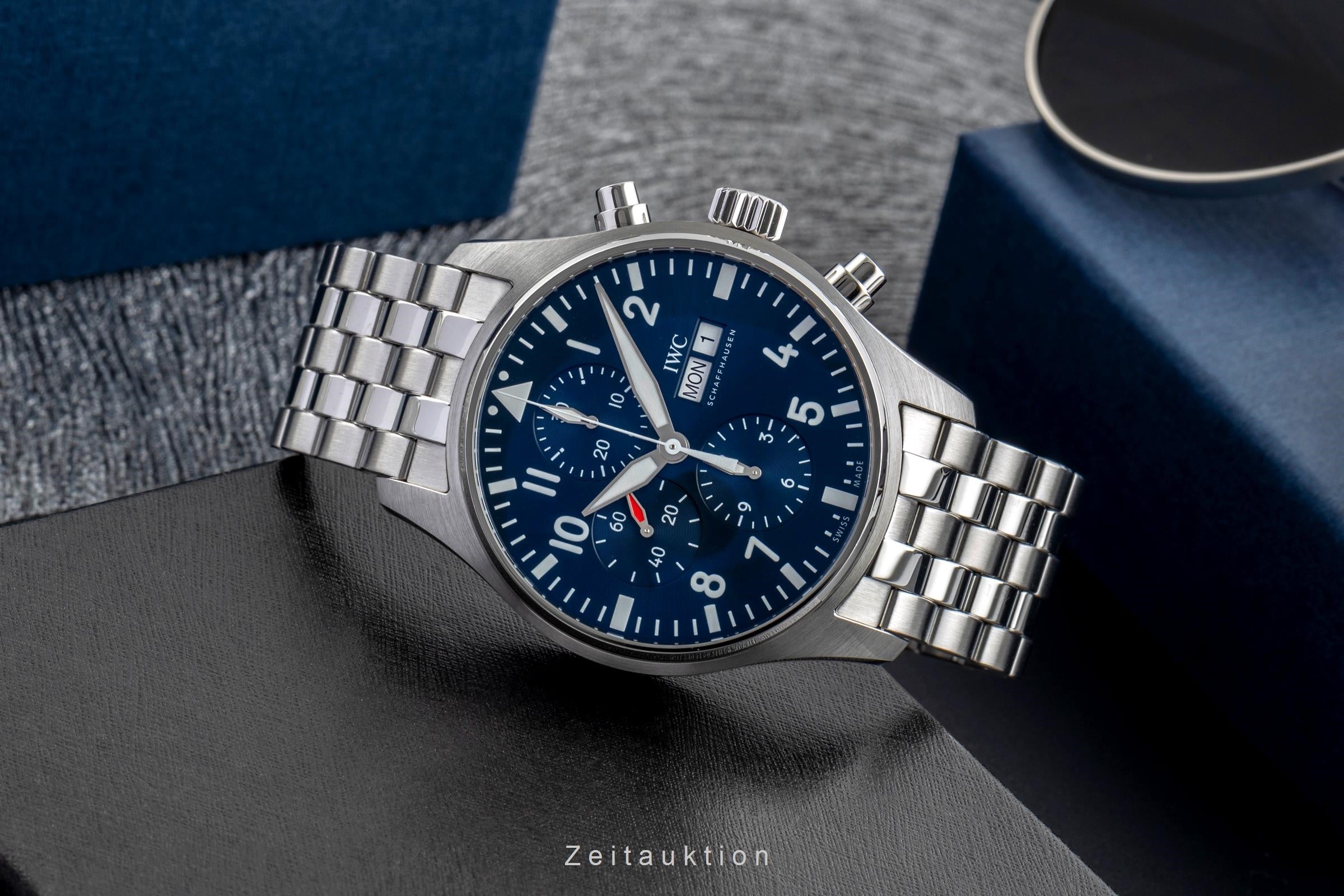 IWC Fliegerchronograph cronografo acciaio automatismo orologio da uomo LP: 9500EUR  [2502458]