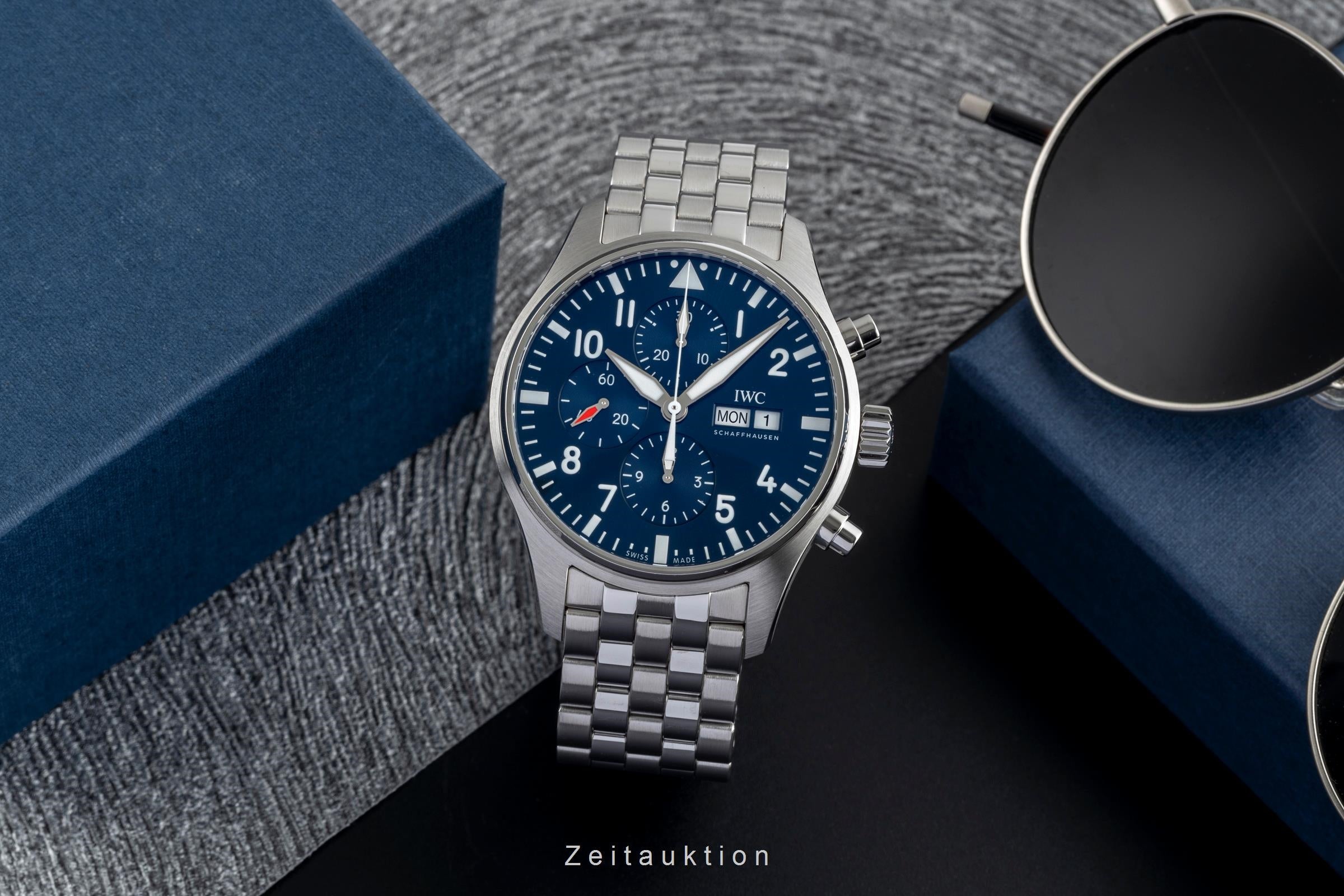 IWC Fliegerchronograph cronografo acciaio automatismo orologio da uomo LP: 9500EUR  [2502458]