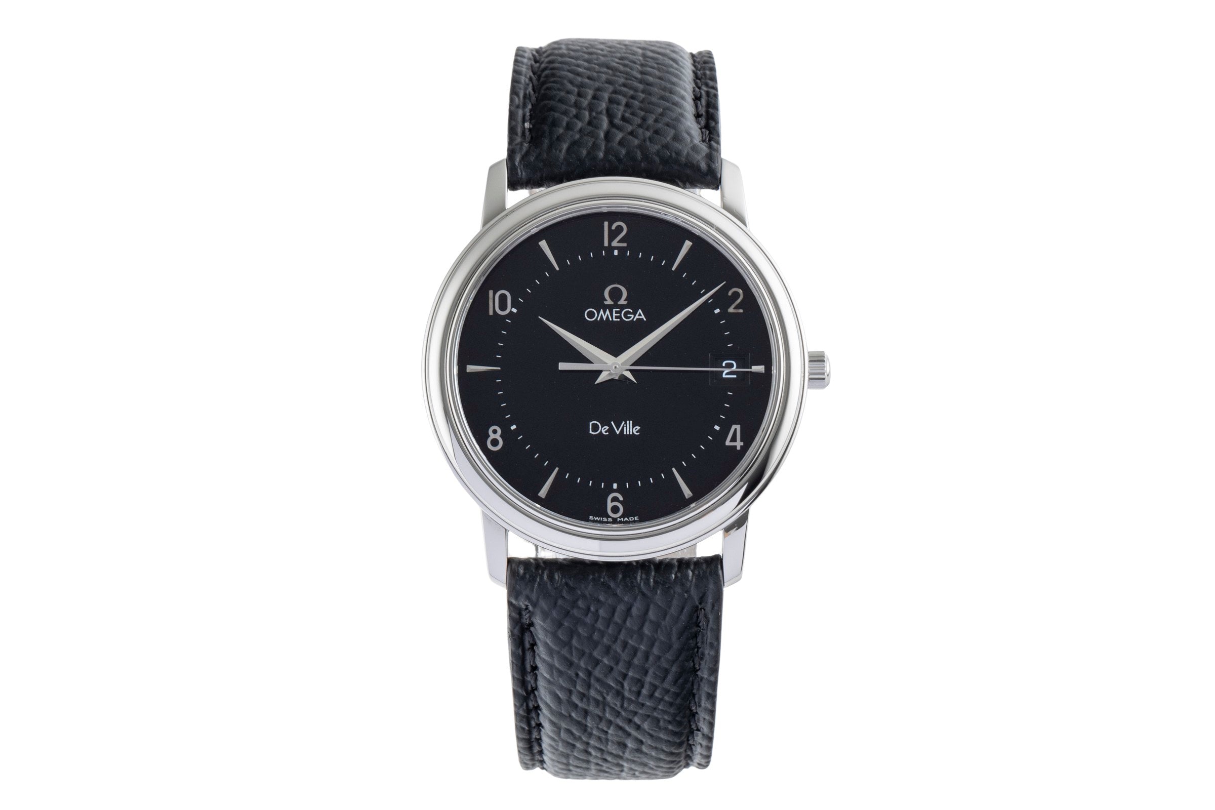 時計 Omega de ville tank black Omega De Ville Tank Vintage Blk Slv Manual Winding Mens Watch