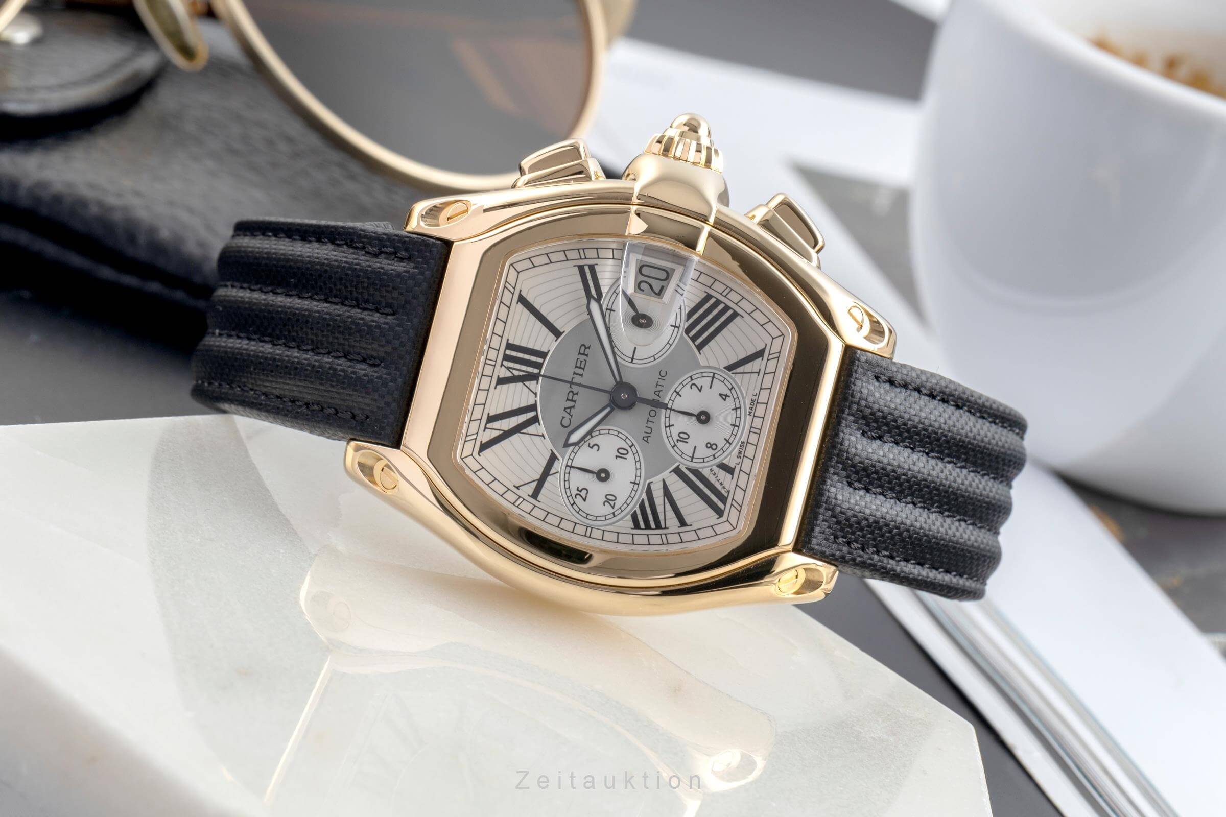 Cartier Roadster cronografo oro 18 ct automatismo orologio da uomo W62021Y3  [2502461]