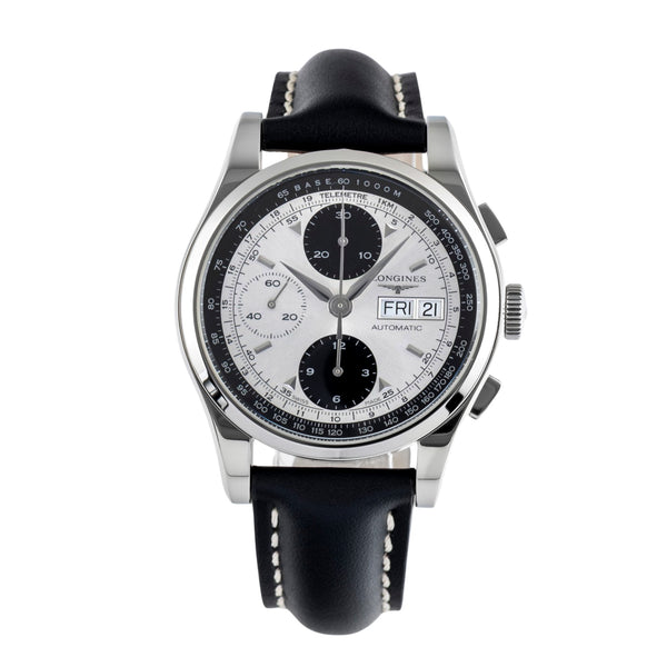 Longines Conquest Heritage chronograph steel automatic
