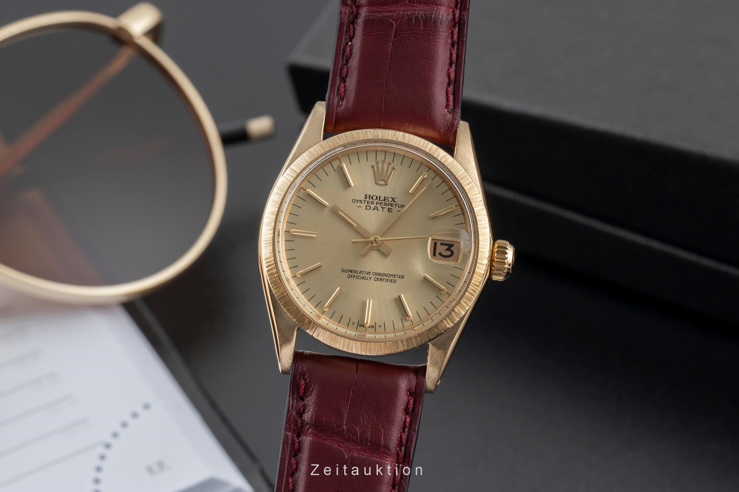 Rolex Date 18 ct gold automatic women's watch 6627  [2502473]