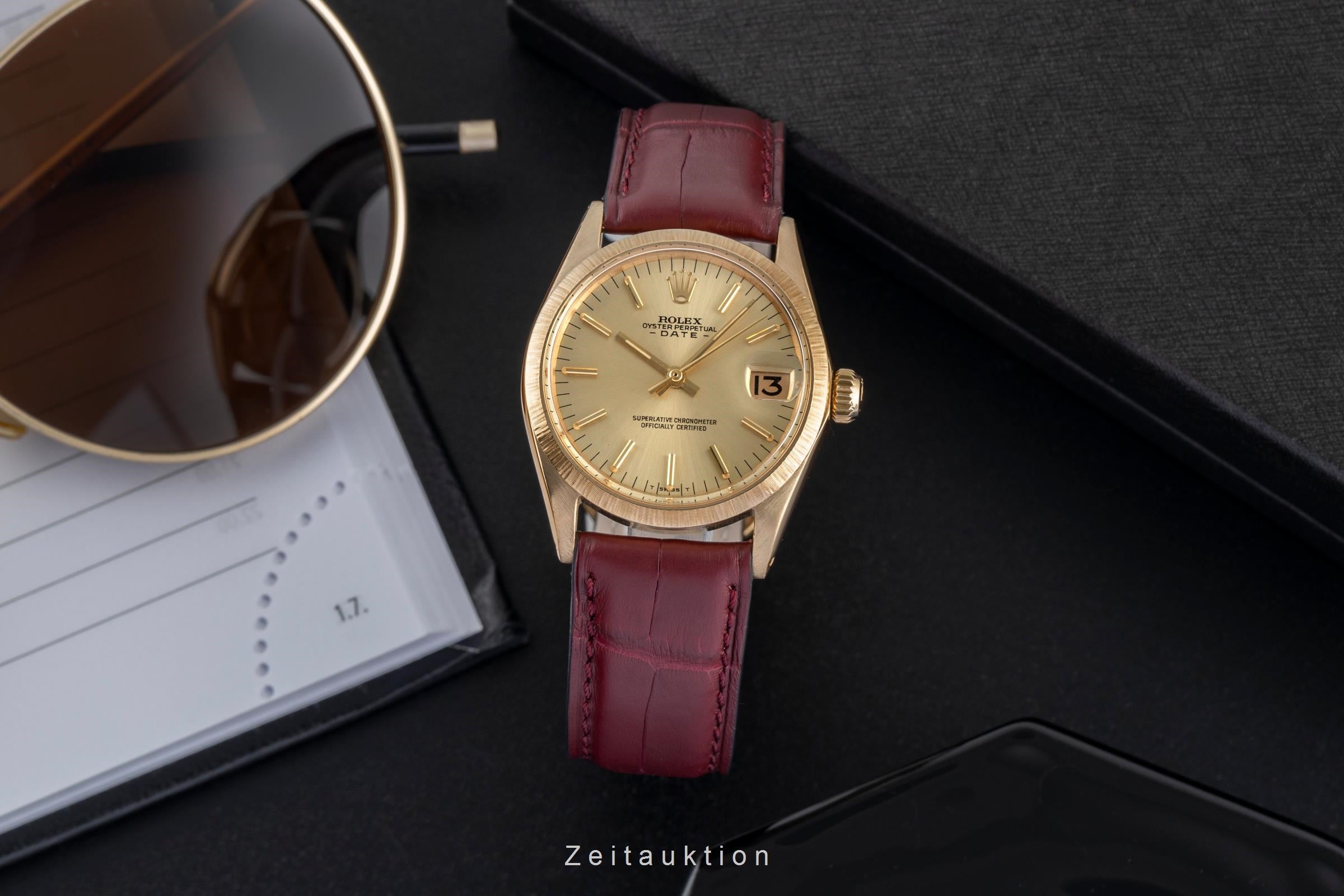 Rolex Date 18 ct gold automatic women's watch 6627  [2502473]