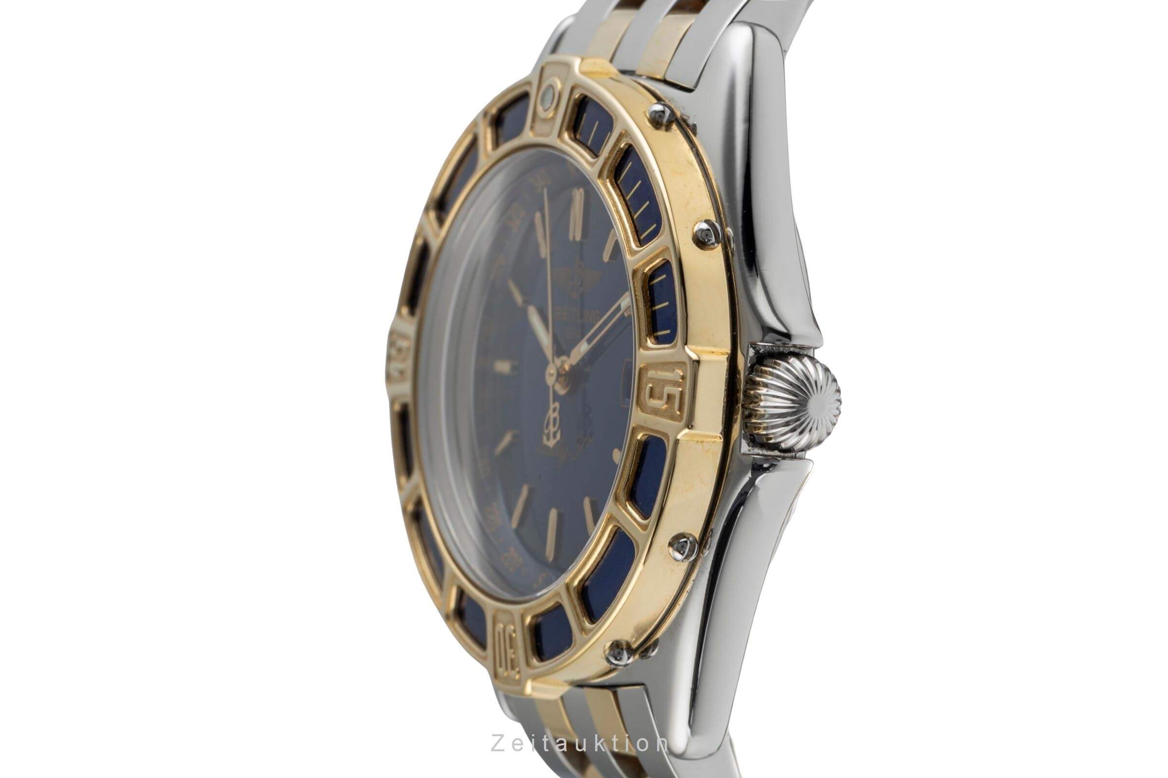 Breitling Lady J Blue Dial Stahl / Gold Quarz Damenuhr Ref. D52065 Klassiker [2502505]