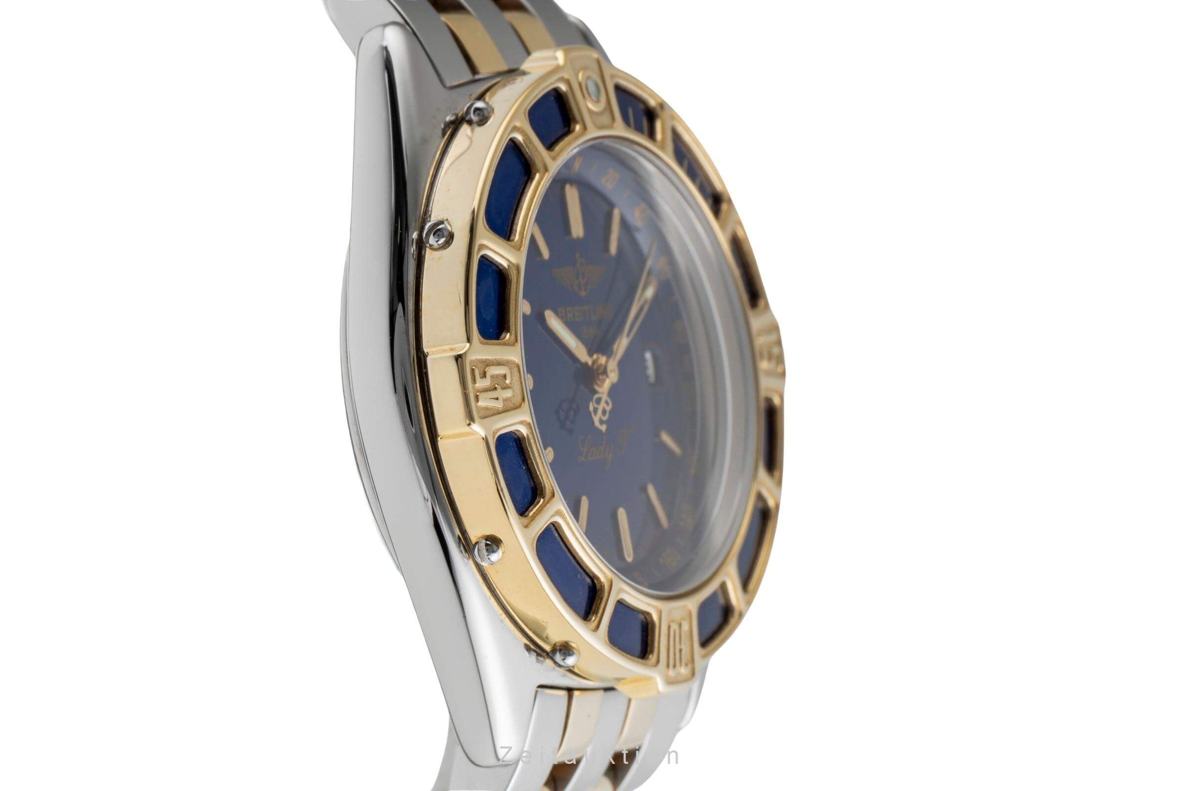 Breitling Lady J Blue Dial Stahl / Gold Quarz Damenuhr Ref. D52065 Klassiker [2502505]