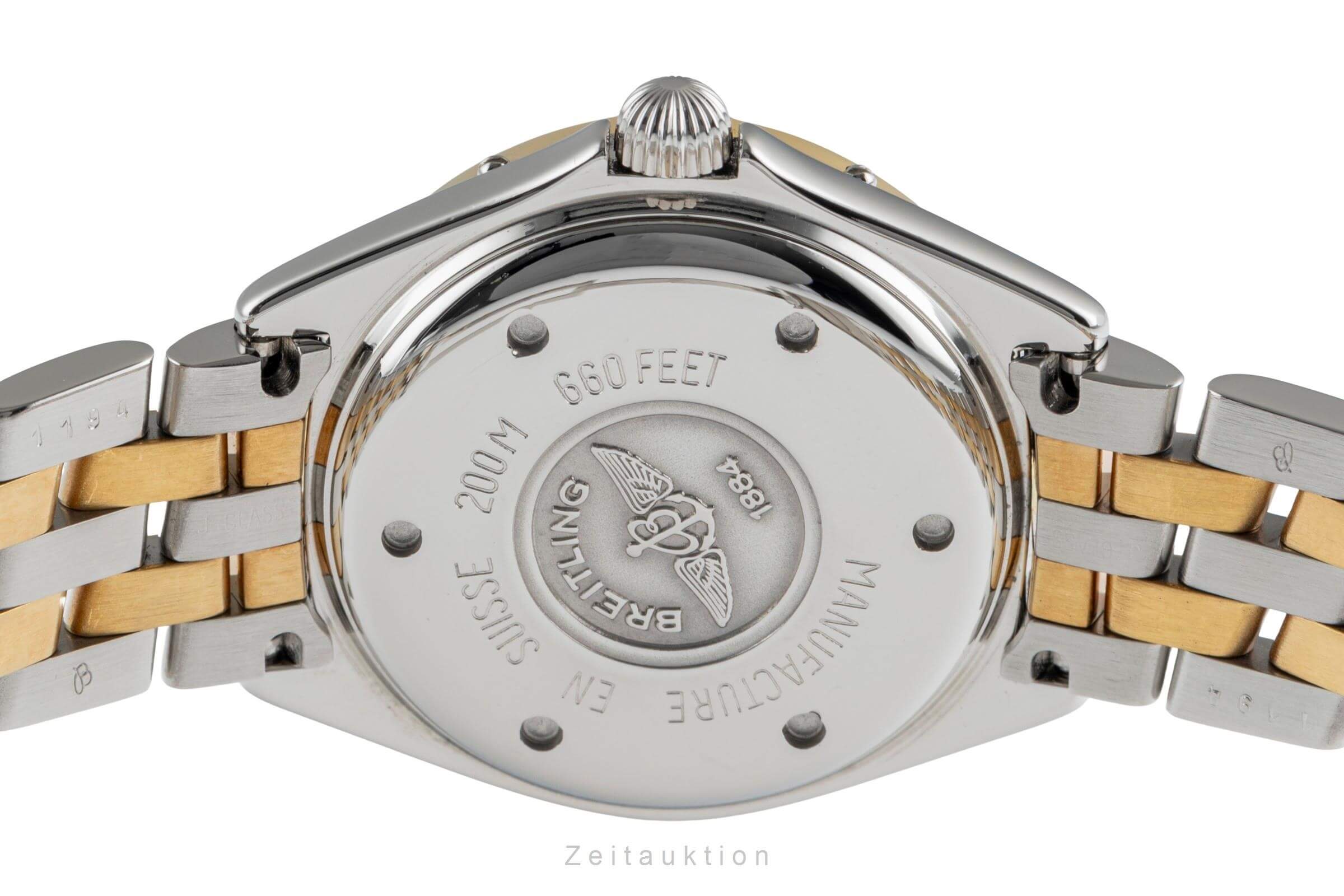 Breitling Lady J Blue Dial Stahl / Gold Quarz Damenuhr Ref. D52065 Klassiker [2502505]