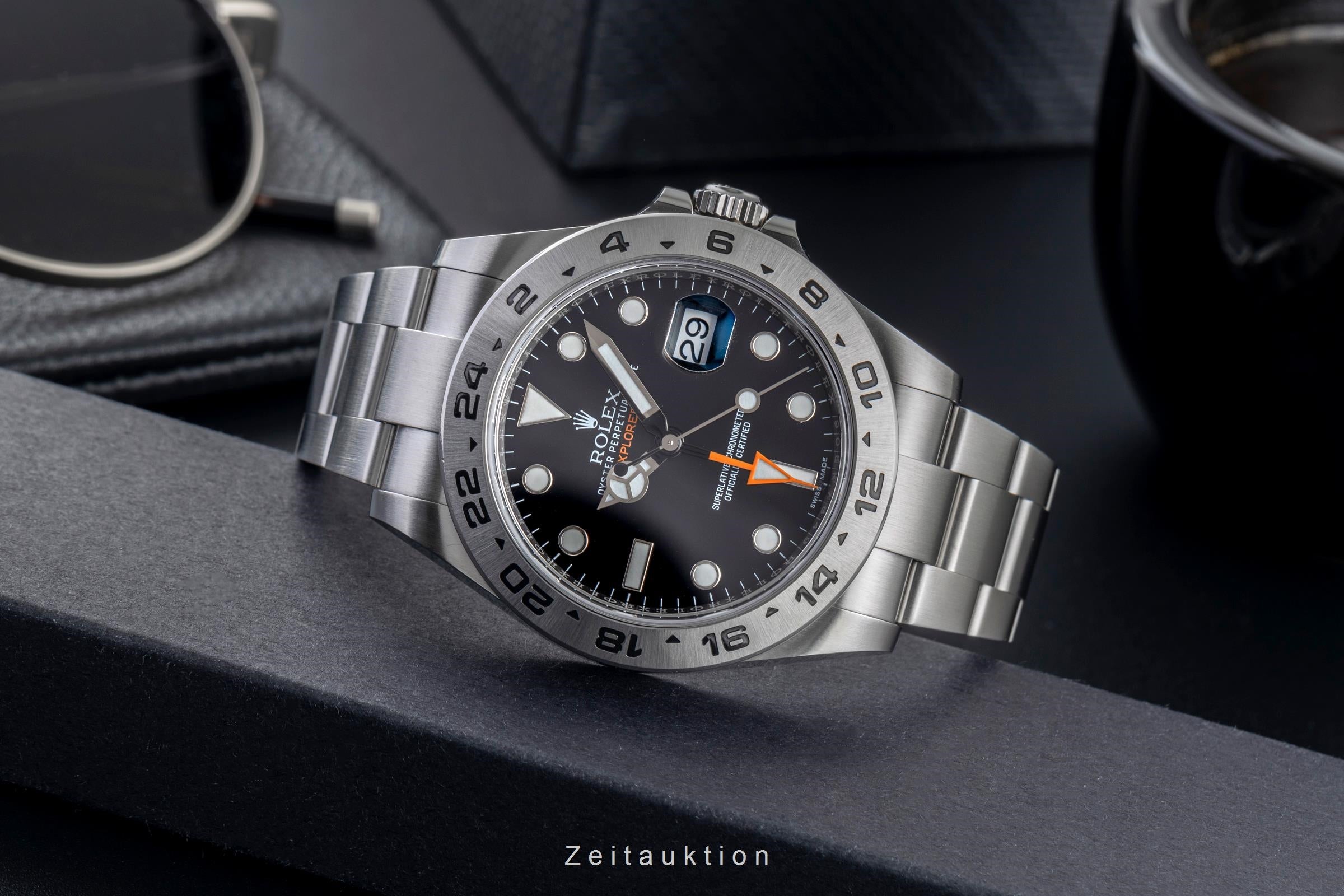 Rolex Explorer II Black Dial Edelstahl Automatik Herrenuhr Ref. 216570 B&P 2017 [2502507]