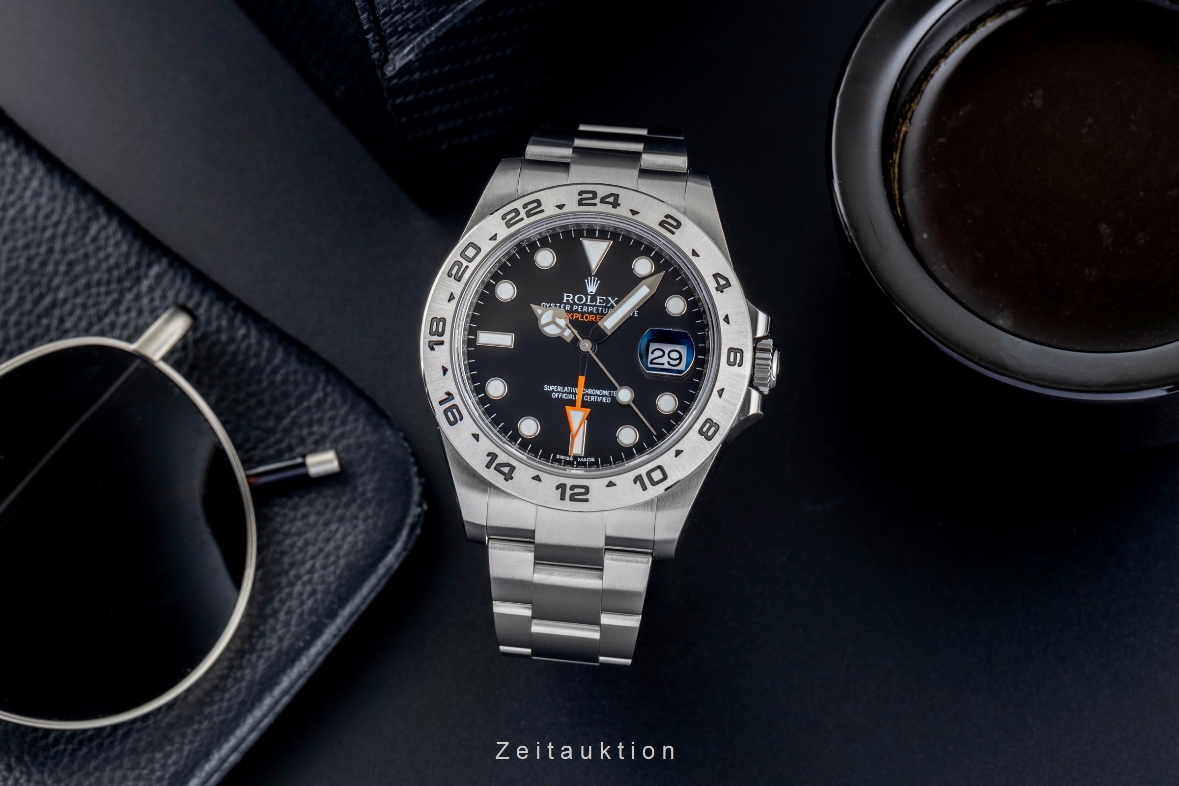 Rolex Explorer II Black Dial Edelstahl Automatik Herrenuhr Ref. 216570 B&P 2017 [2502507]