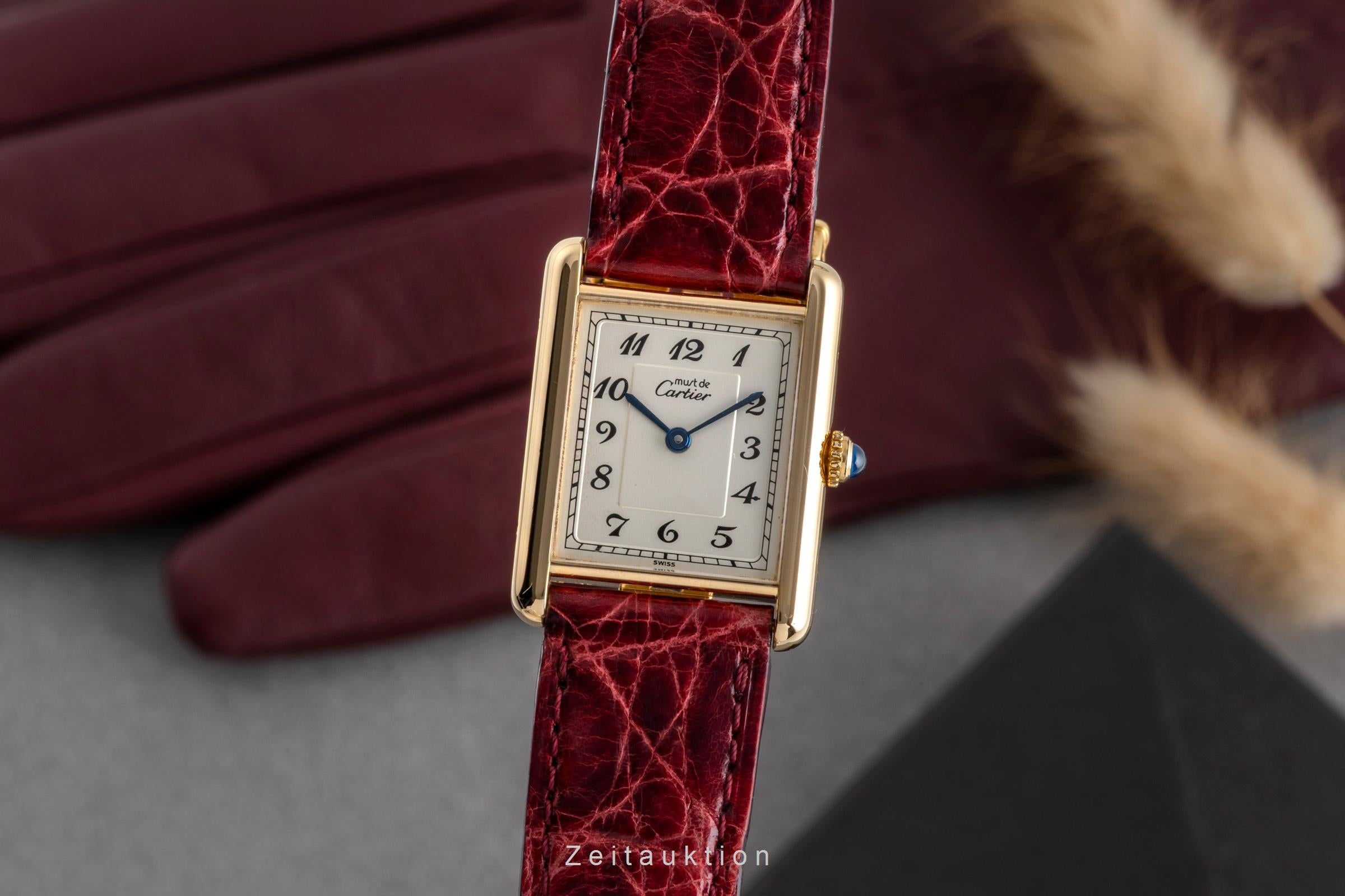 Cartier Vermeil argent doré quartz montre pour femmes 590005  [2502524]