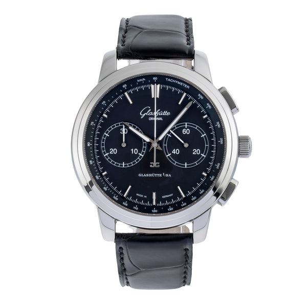 Glashütte Senator chronograph steel automatic men's watch 1-39-34-20-42-04  [2502532]