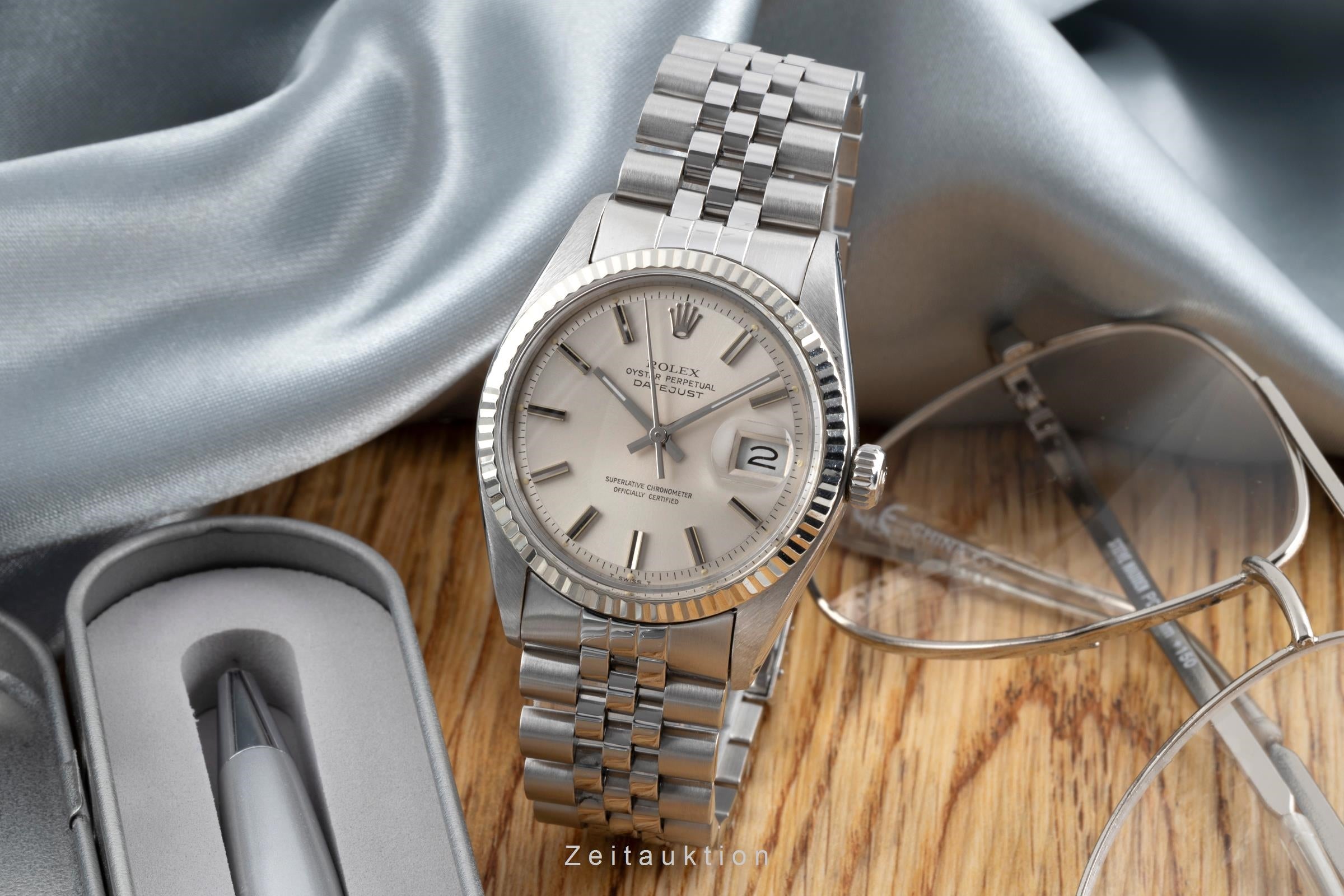 Rolex Datejust acier / or blanc automatique montre pour hommes 16014 Vintage  [2502552]