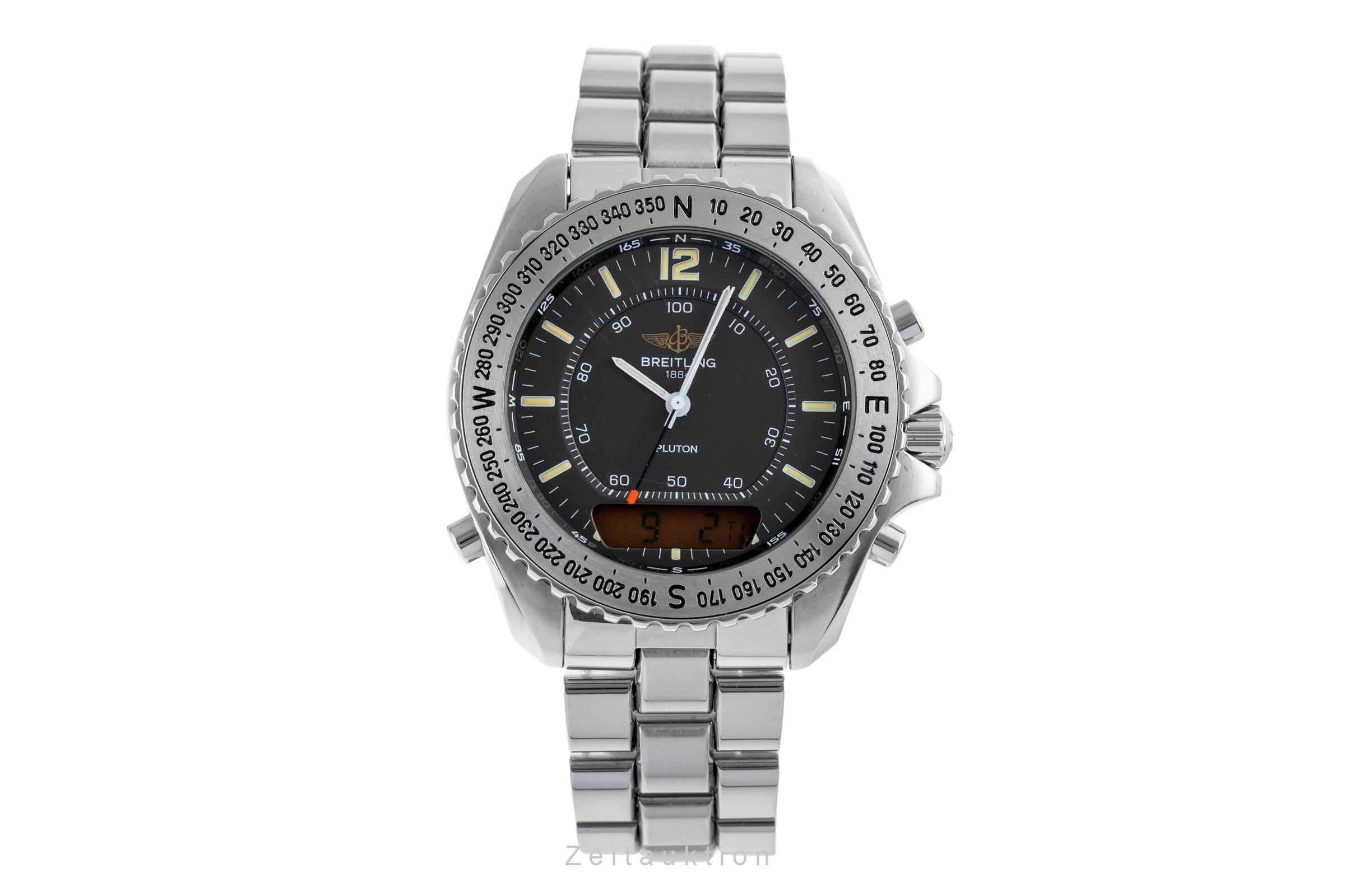 Breitling Pluton chronograph steel quartz Kal. B232 Ref. A51038