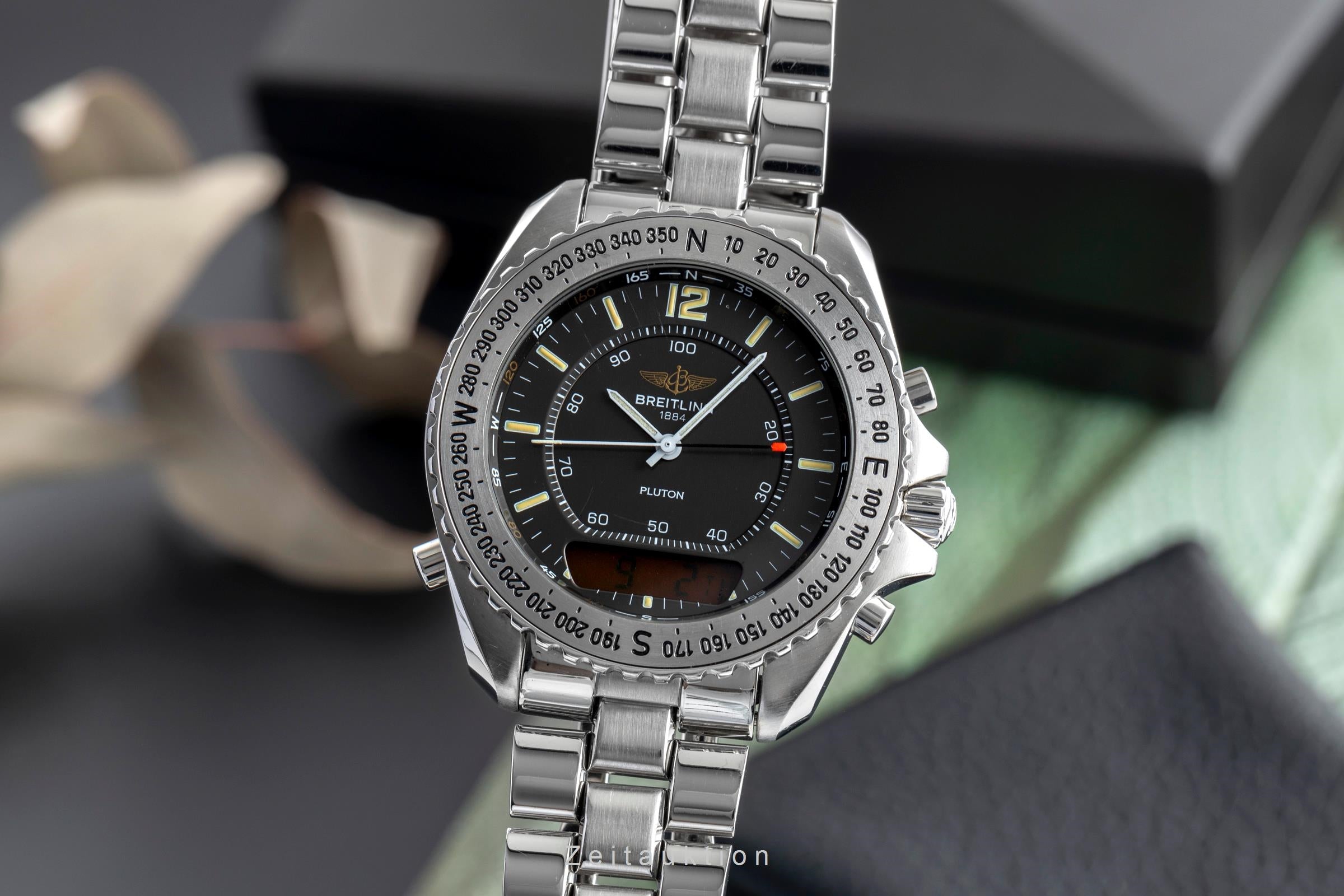 Breitling Pluton chronograph steel quartz Kal. B232 Ref. A51038