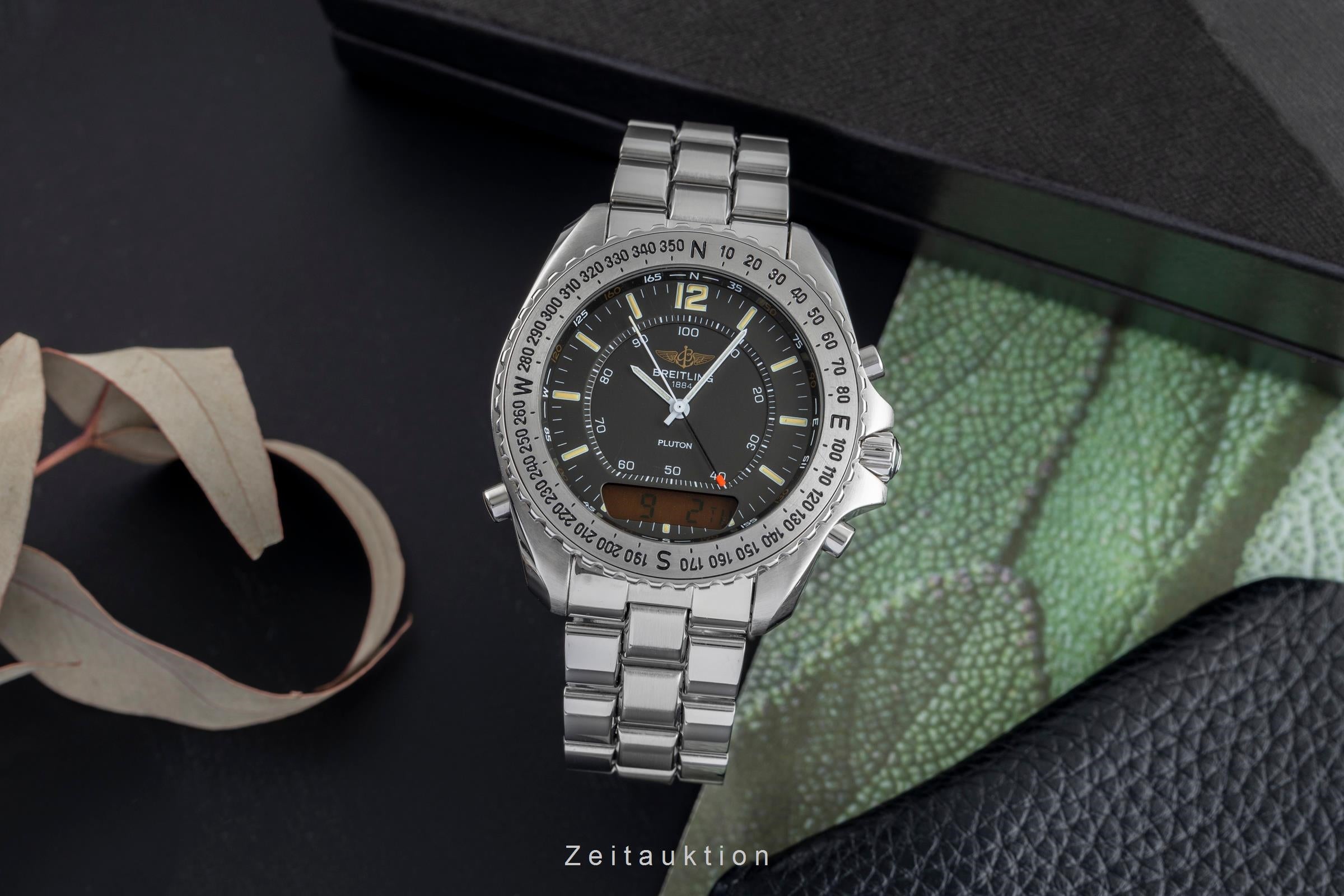 Breitling Pluton chronograph steel quartz men's watch A51038  [2502555]