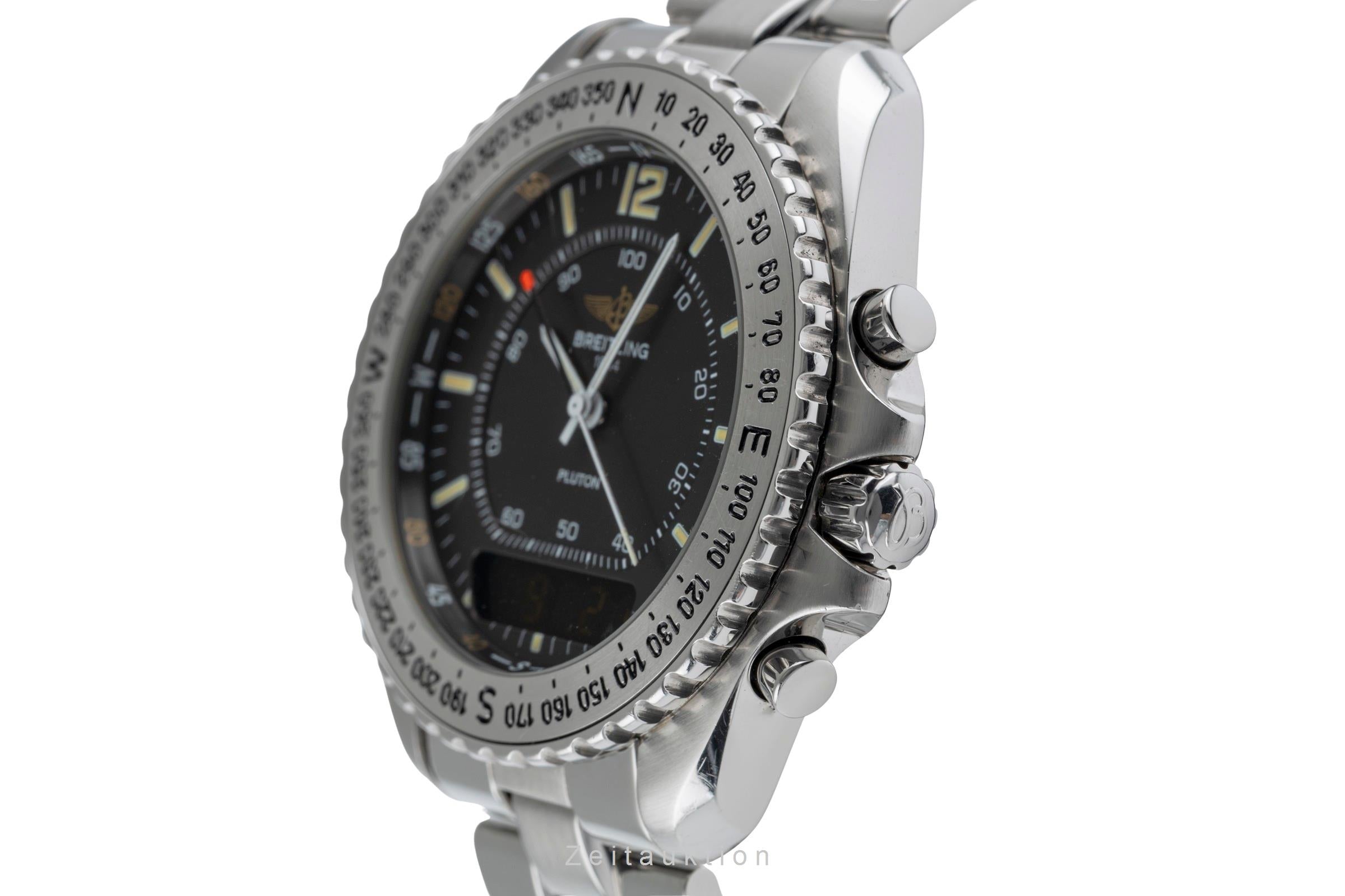 Breitling Pluton chronograph steel quartz Kal. B232 Ref. A51038