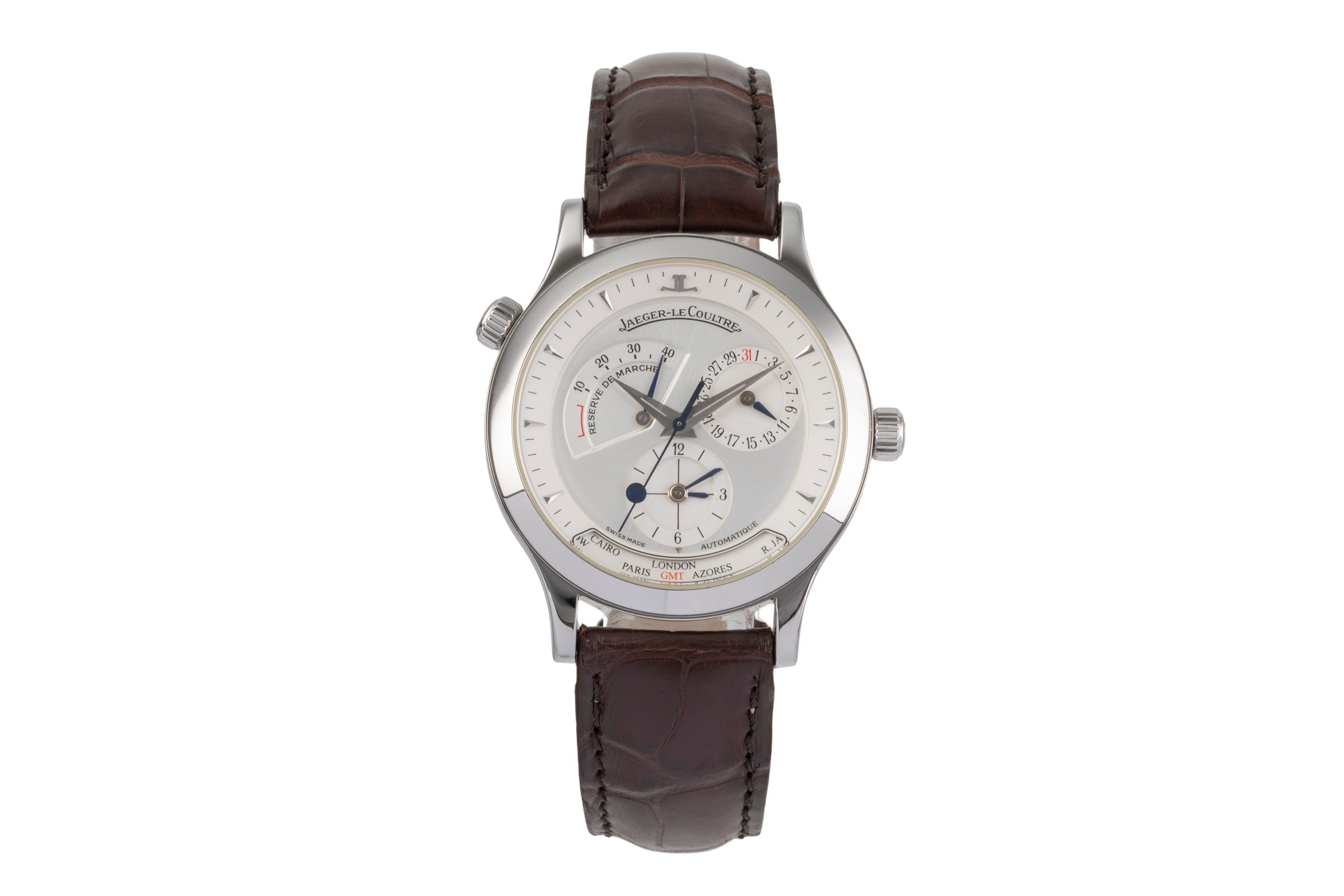 Jaeger LeCoultre Master Geographic acero automático reloj para caballeros Q1428420  142.8.92 LP: 12500EUR  [2502562]