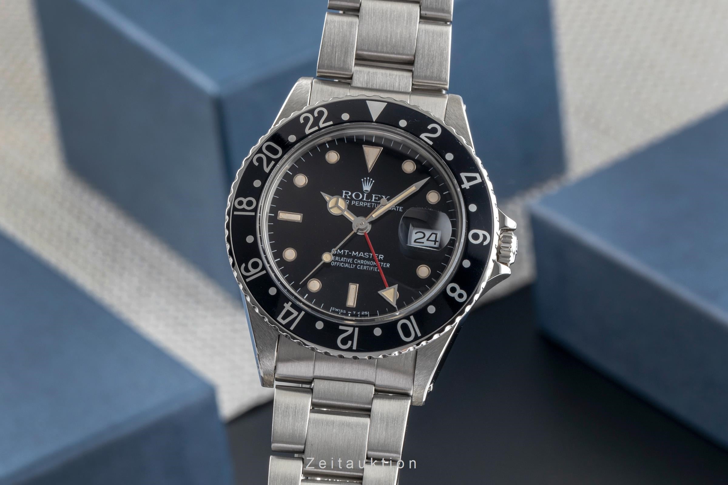 Rolex GMT-Master acero automático reloj para caballeros 16750 Vintage  [2502568]