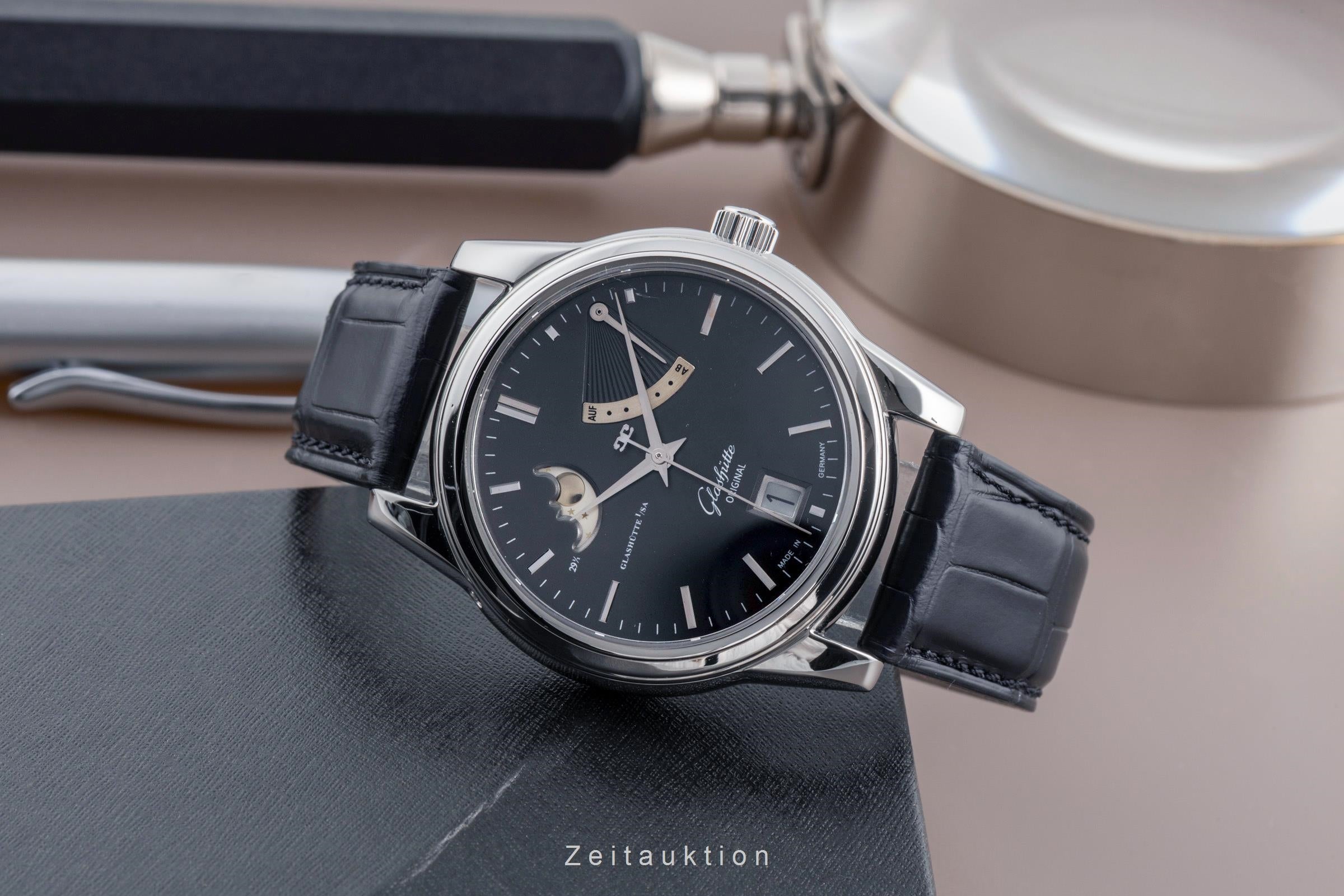 Glashütte Senator acier automatique montre pour hommes 39-44-14-22-04  [2502572]