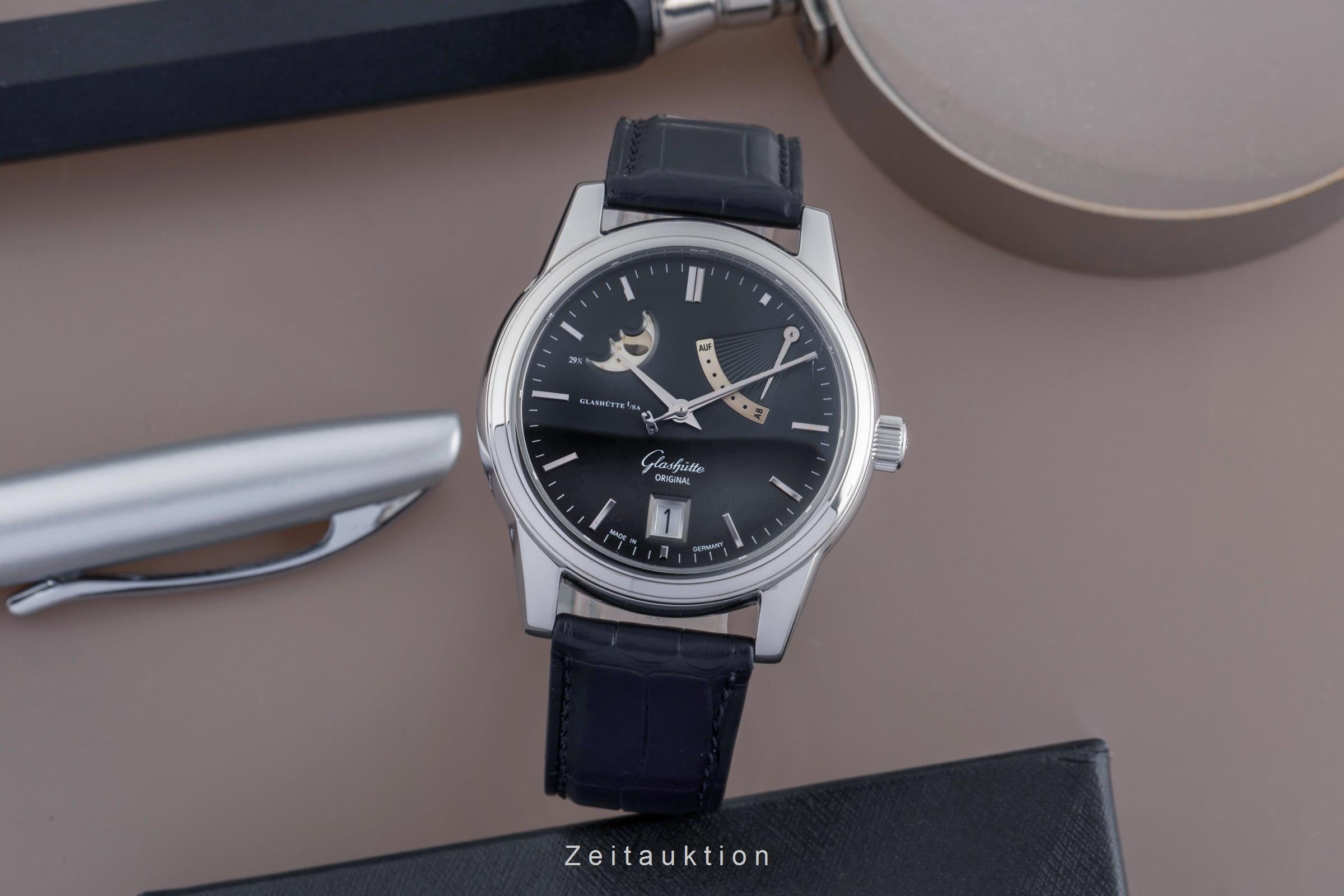 Glashütte Senator acier automatique montre pour hommes 39-44-14-22-04  [2502572]